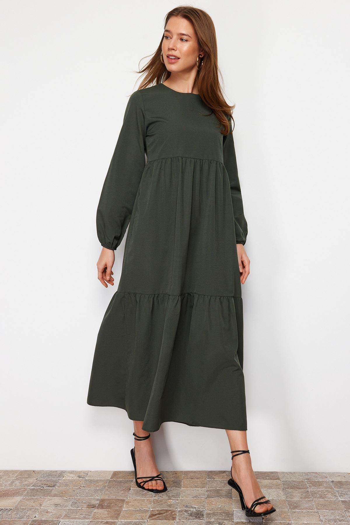 Trendyol - Green Skater Maxi Dress