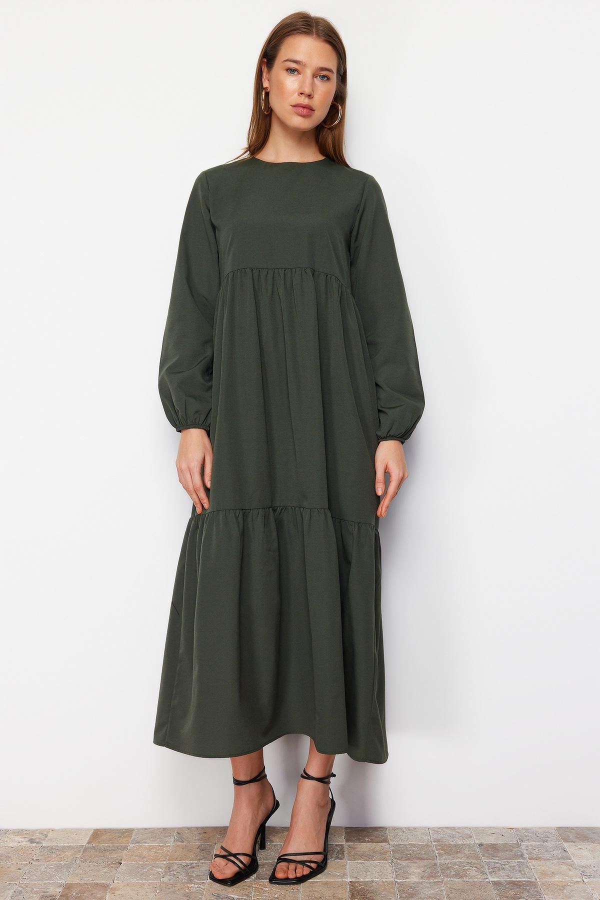 Trendyol - Green Skater Maxi Dress