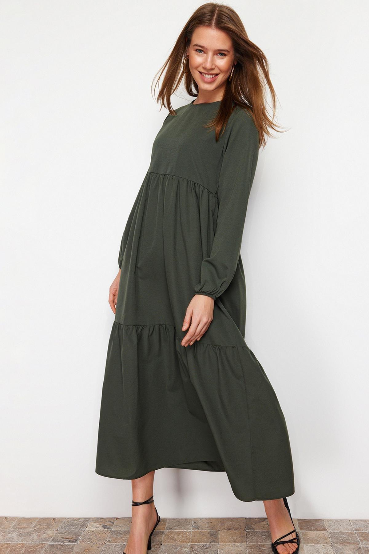 Trendyol - Green Skater Maxi Dress