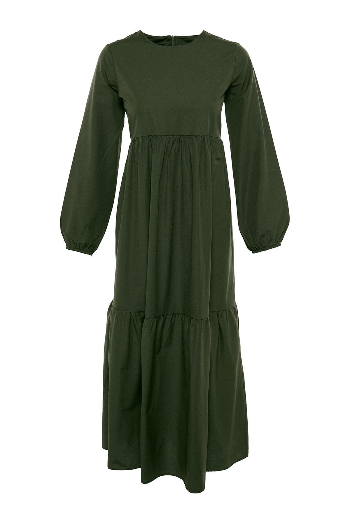 Trendyol - Green Skater Maxi Dress