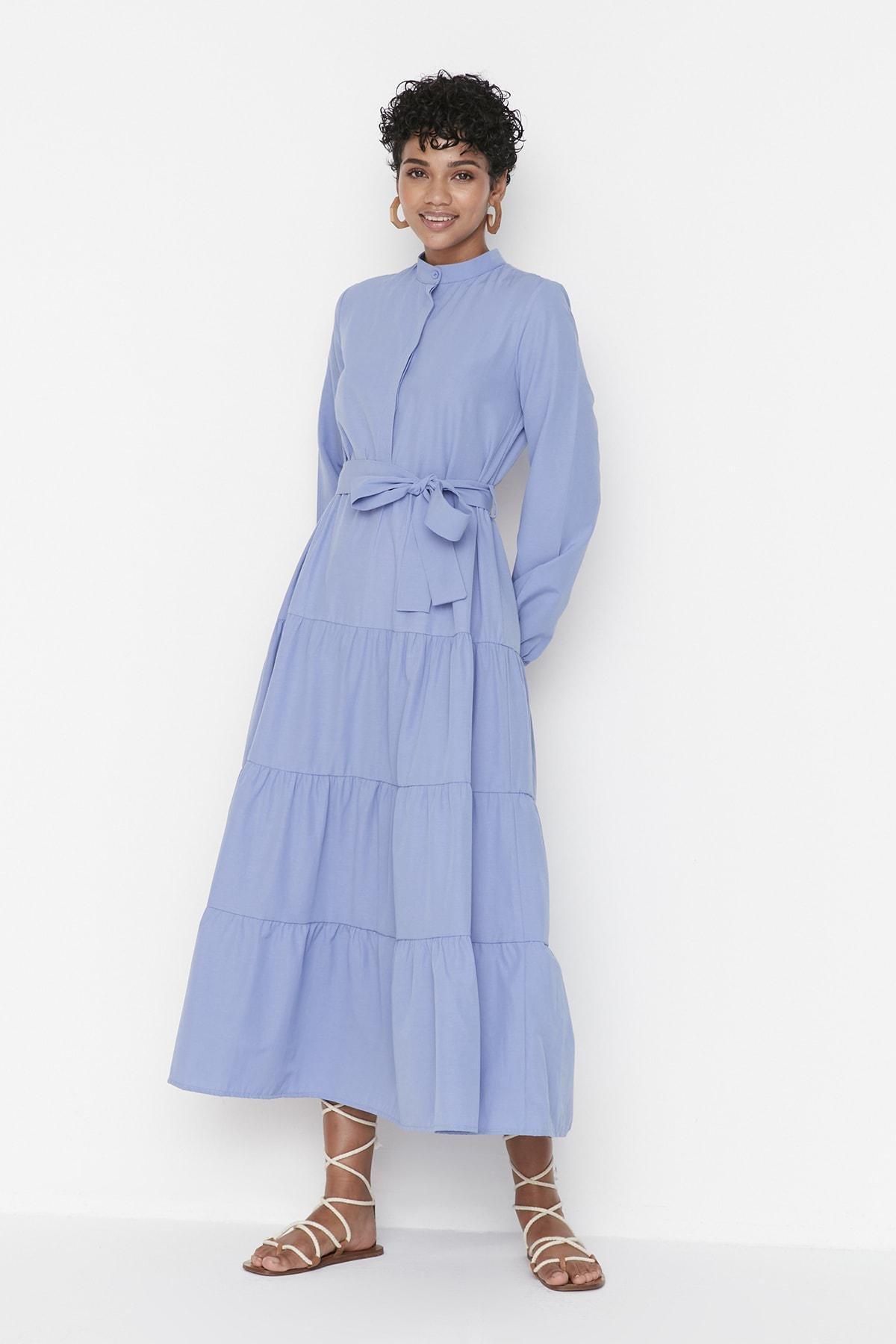 Purple Long Sleeves Maxi Dress, , large image number 1