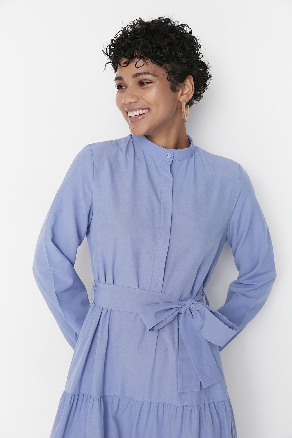 Purple Long Sleeves Maxi Dress, , large image number 2