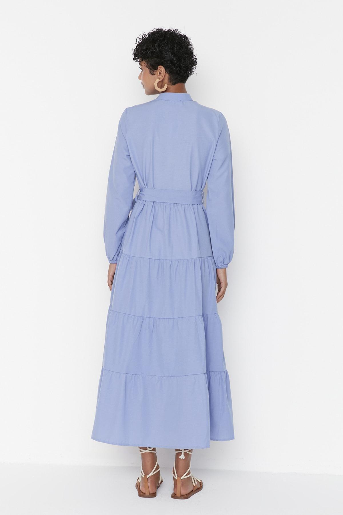 Purple Long Sleeves Maxi Dress, , large image number 4