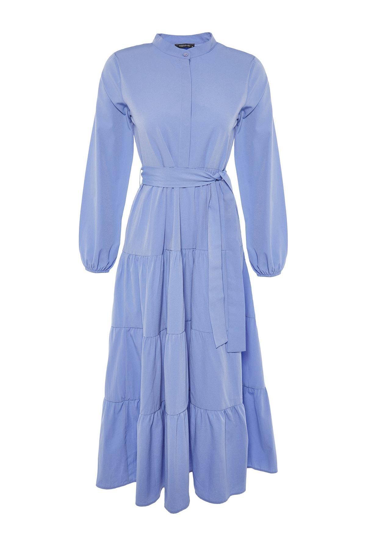 Purple Long Sleeves Maxi Dress, , large image number 5