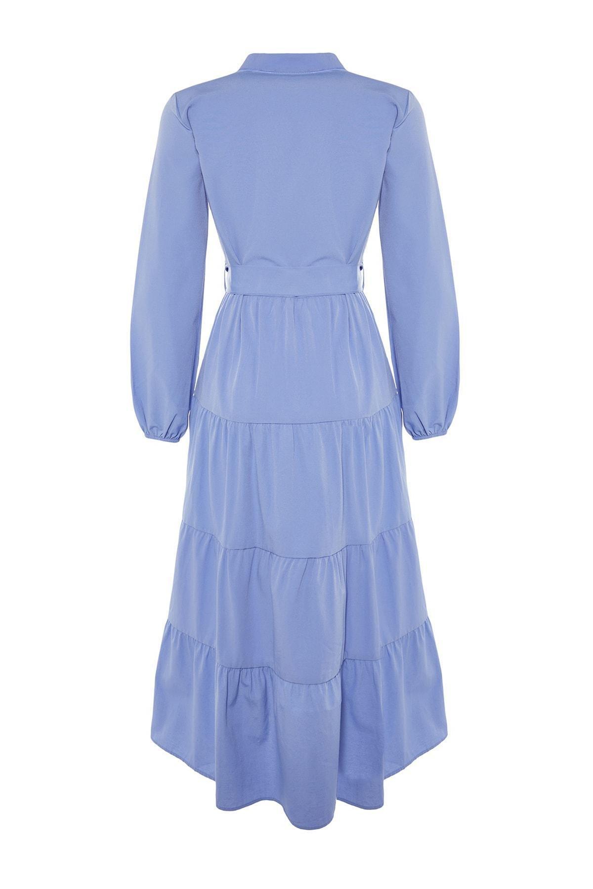 Purple Long Sleeves Maxi Dress, , large image number 7