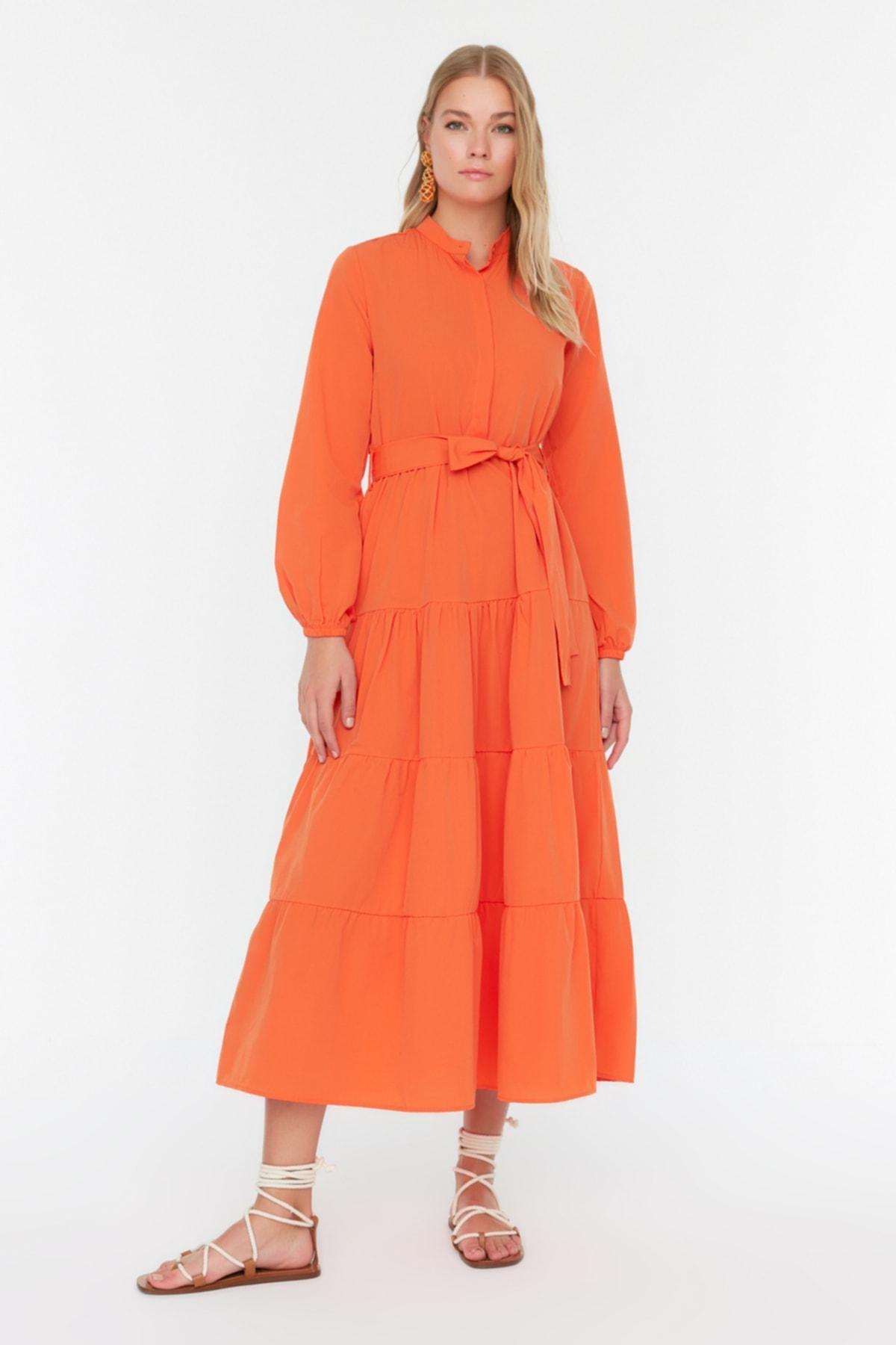 Orange Basic Maxi Dress, , large image number 0