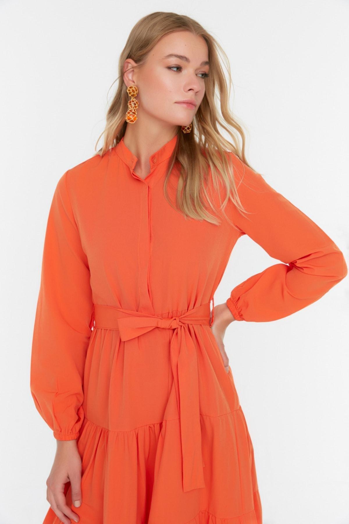 Orange Basic Maxi Dress, , large image number 1