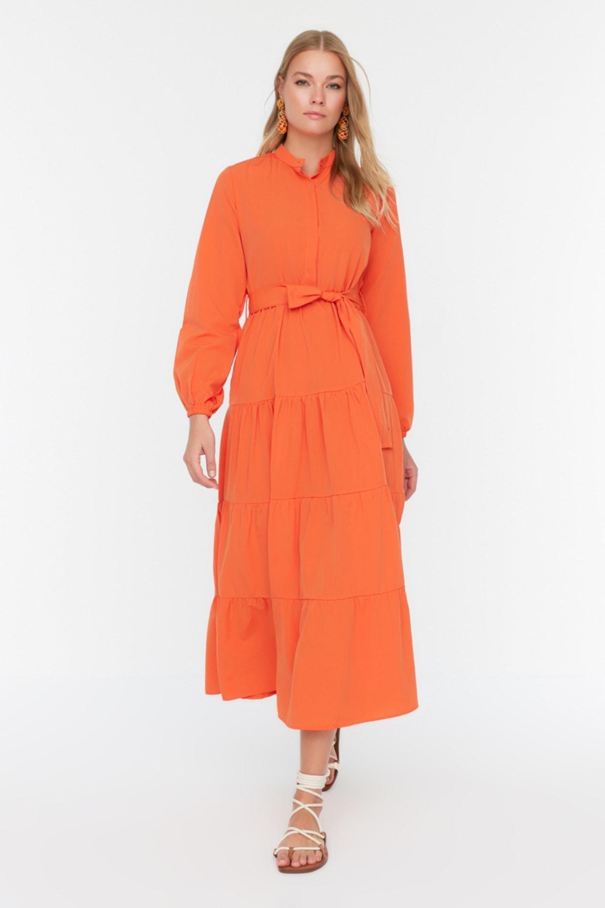 Orange Basic Maxi Dress, , large image number 3