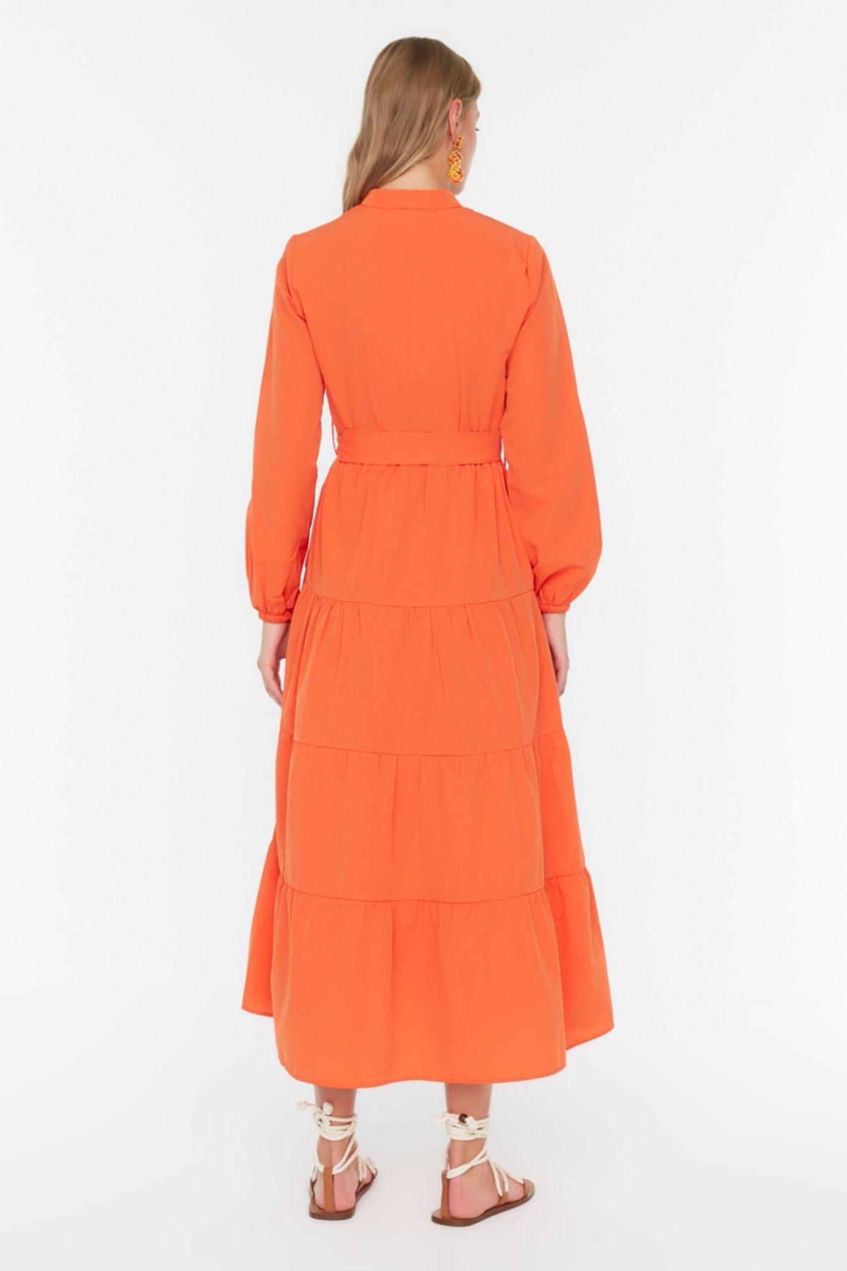 Orange Basic Maxi Dress, , large image number 4