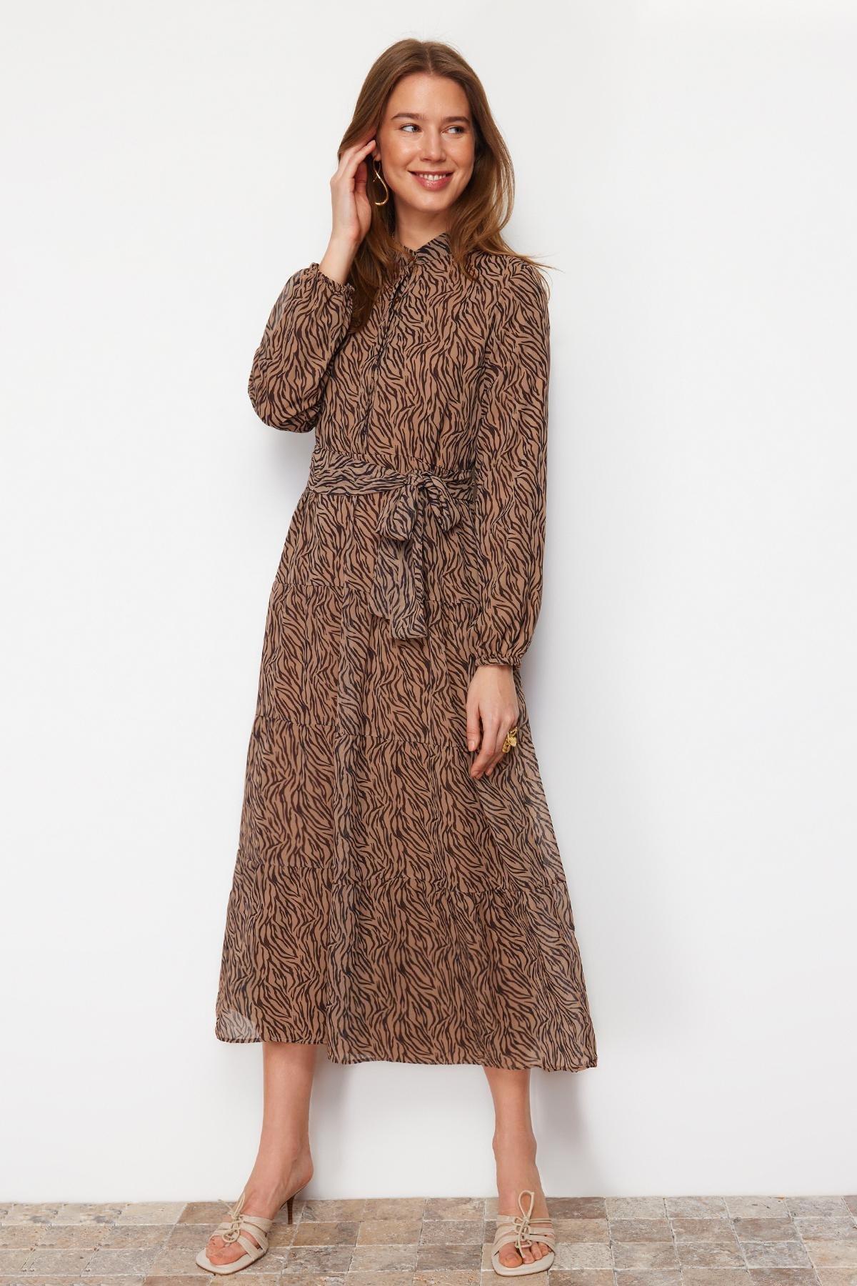 Brown Skater Maxi Dress, , large image number 2