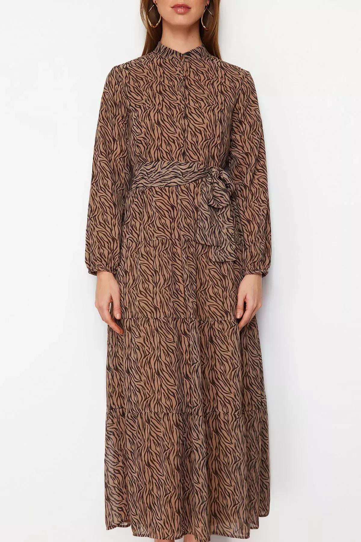 Brown Skater Maxi Dress, , large image number 10