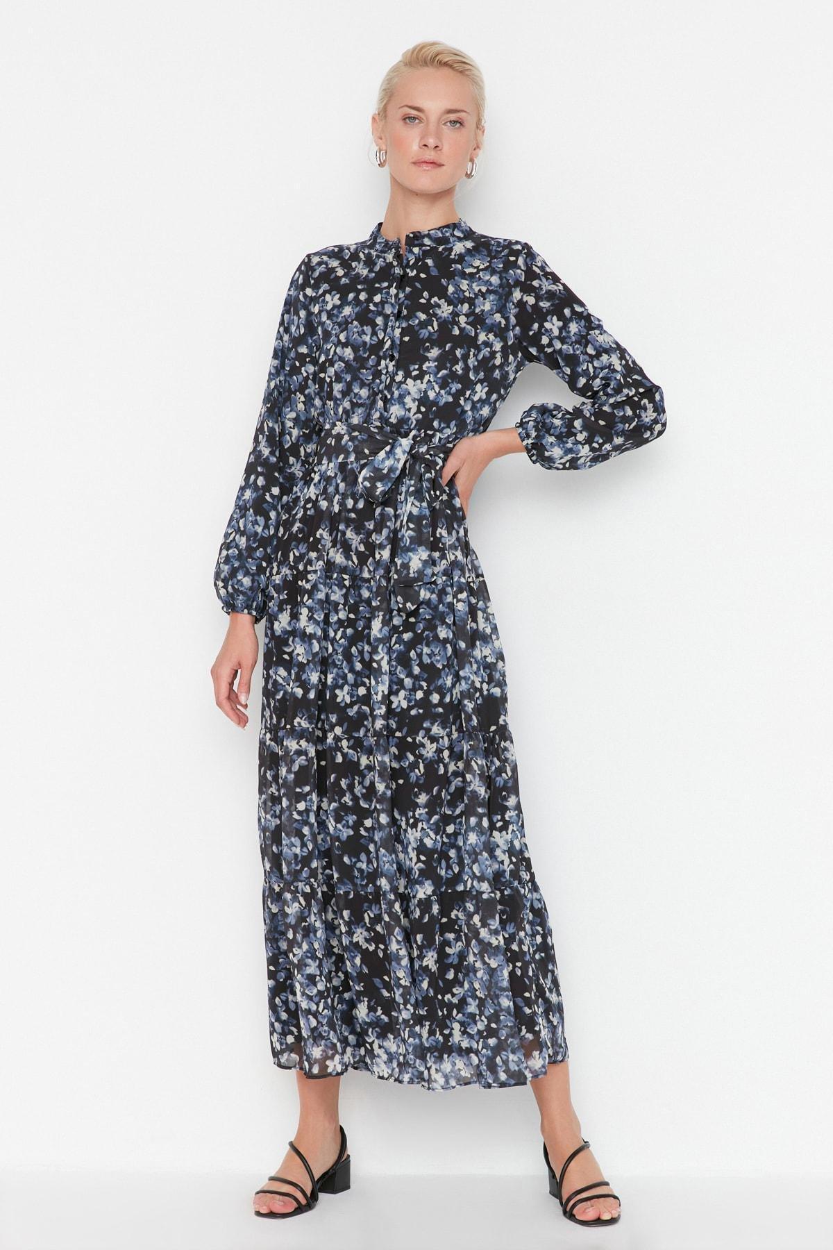 Black Skater Relaxed Dress, , large image number 1