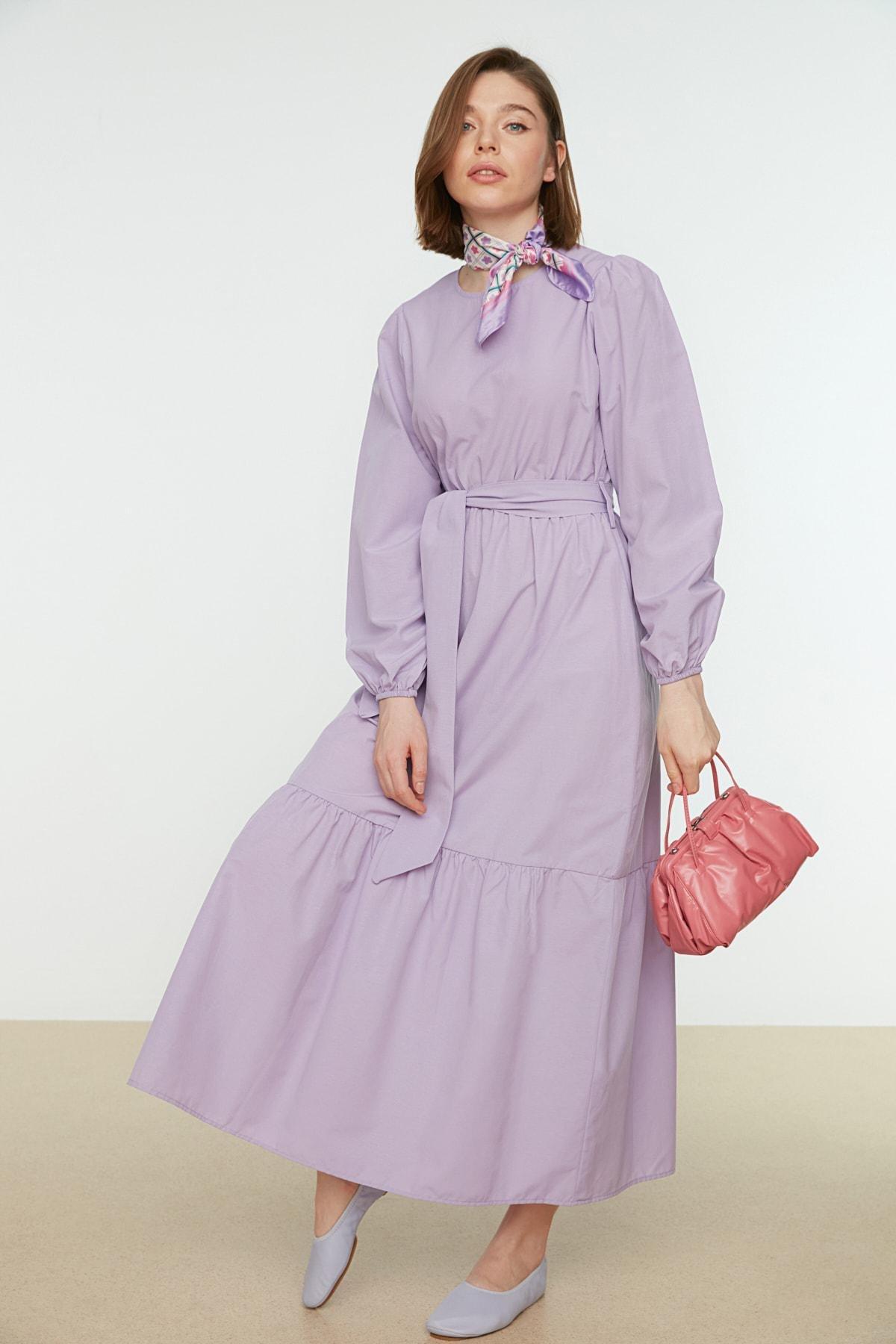 Purple Skater Crew Neck Dress, , large image number 0