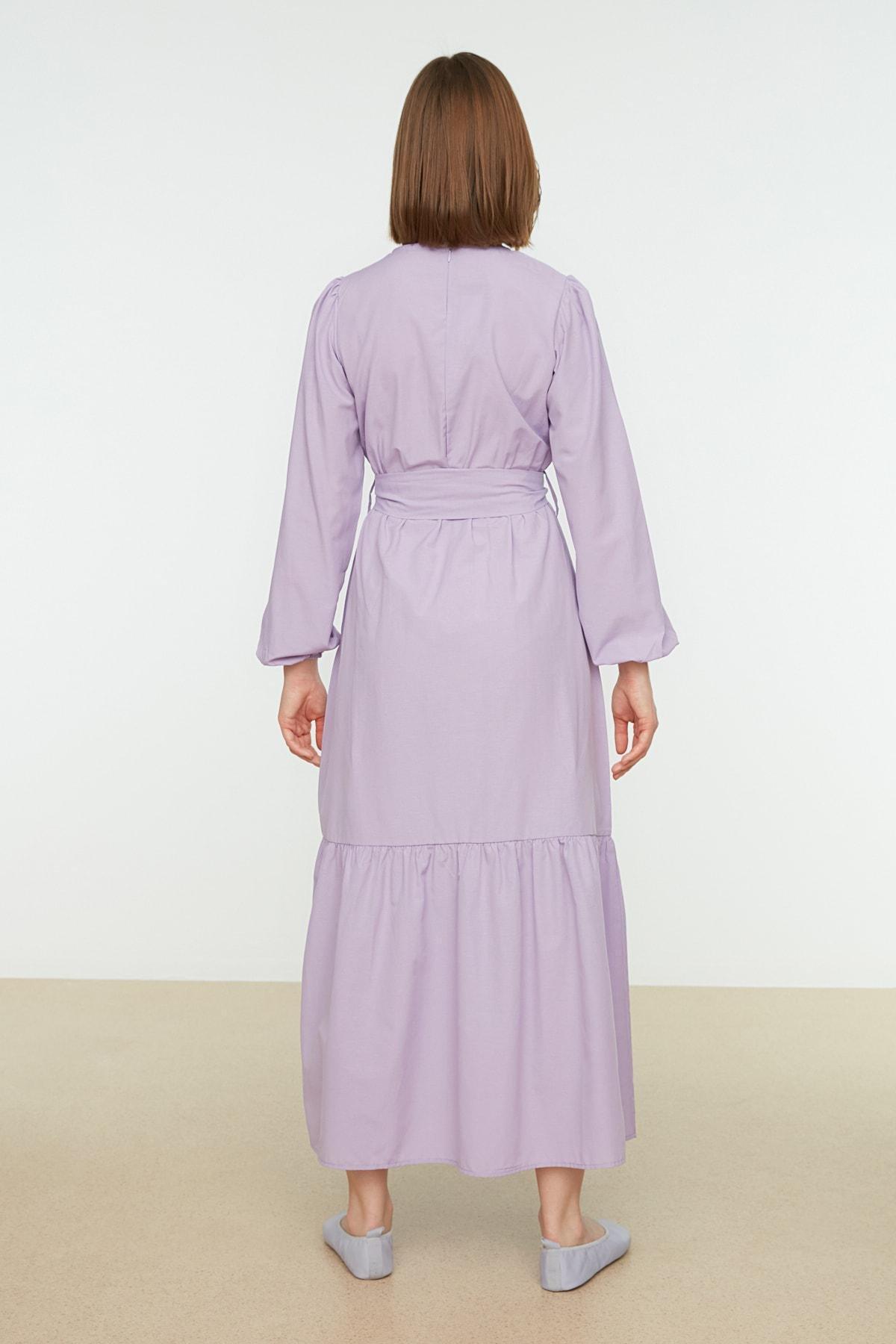 Purple Skater Crew Neck Dress, , large image number 4
