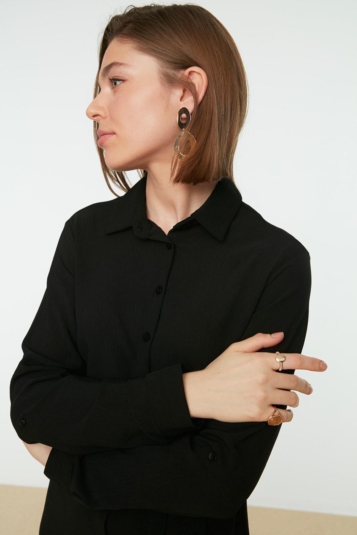 Black Maxi Shirt Dress, , large image number 1