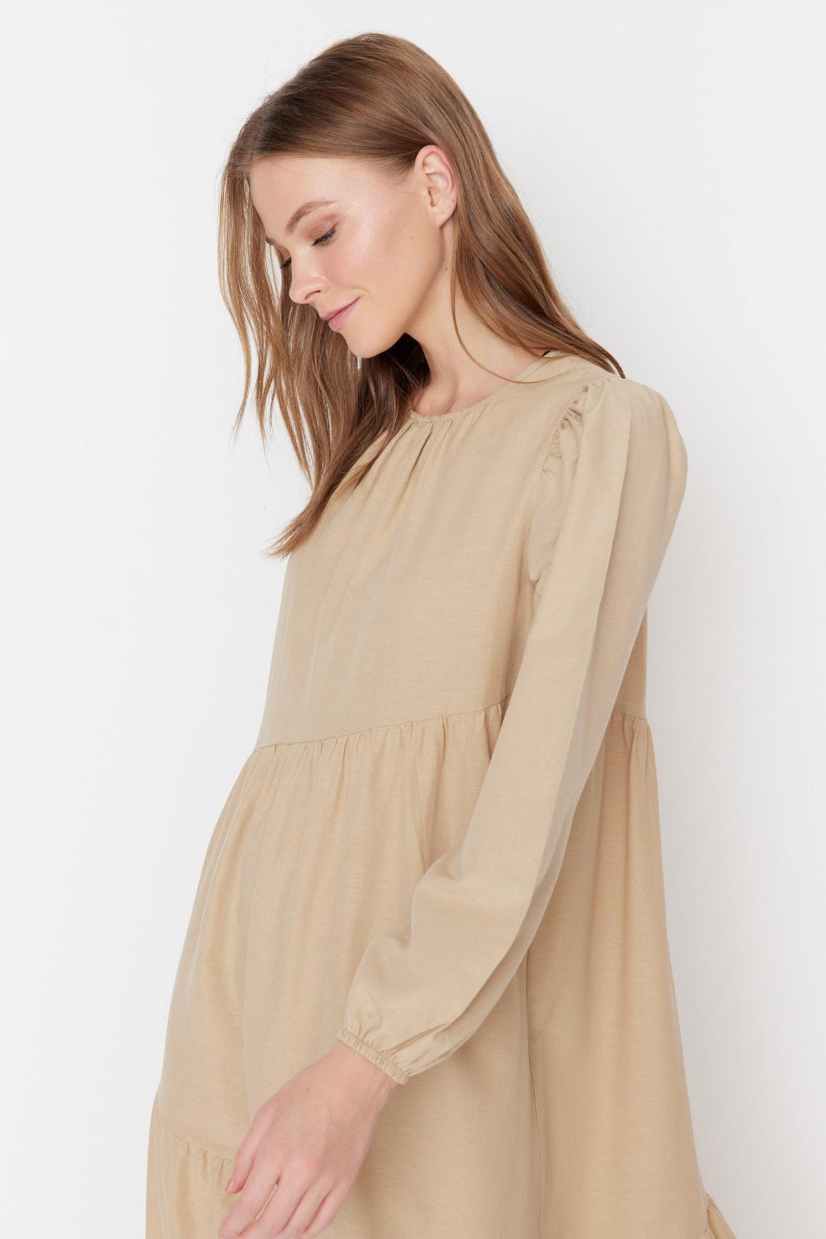 Beige A-Line Dress, , large image number 2