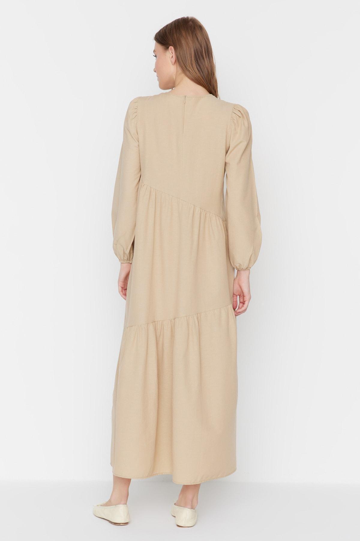 Beige A-Line Dress, , large image number 4