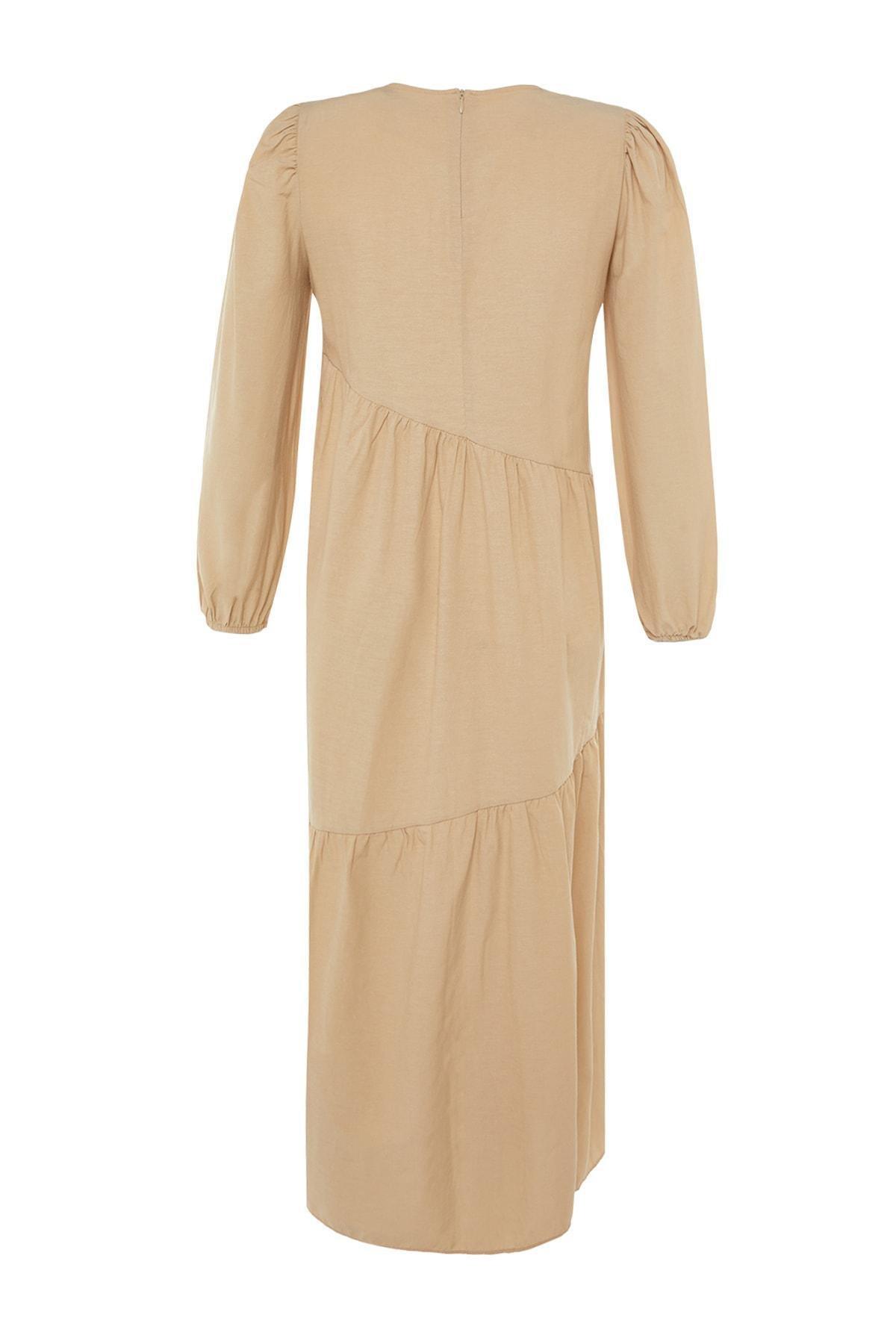 Beige A-Line Dress, , large image number 7