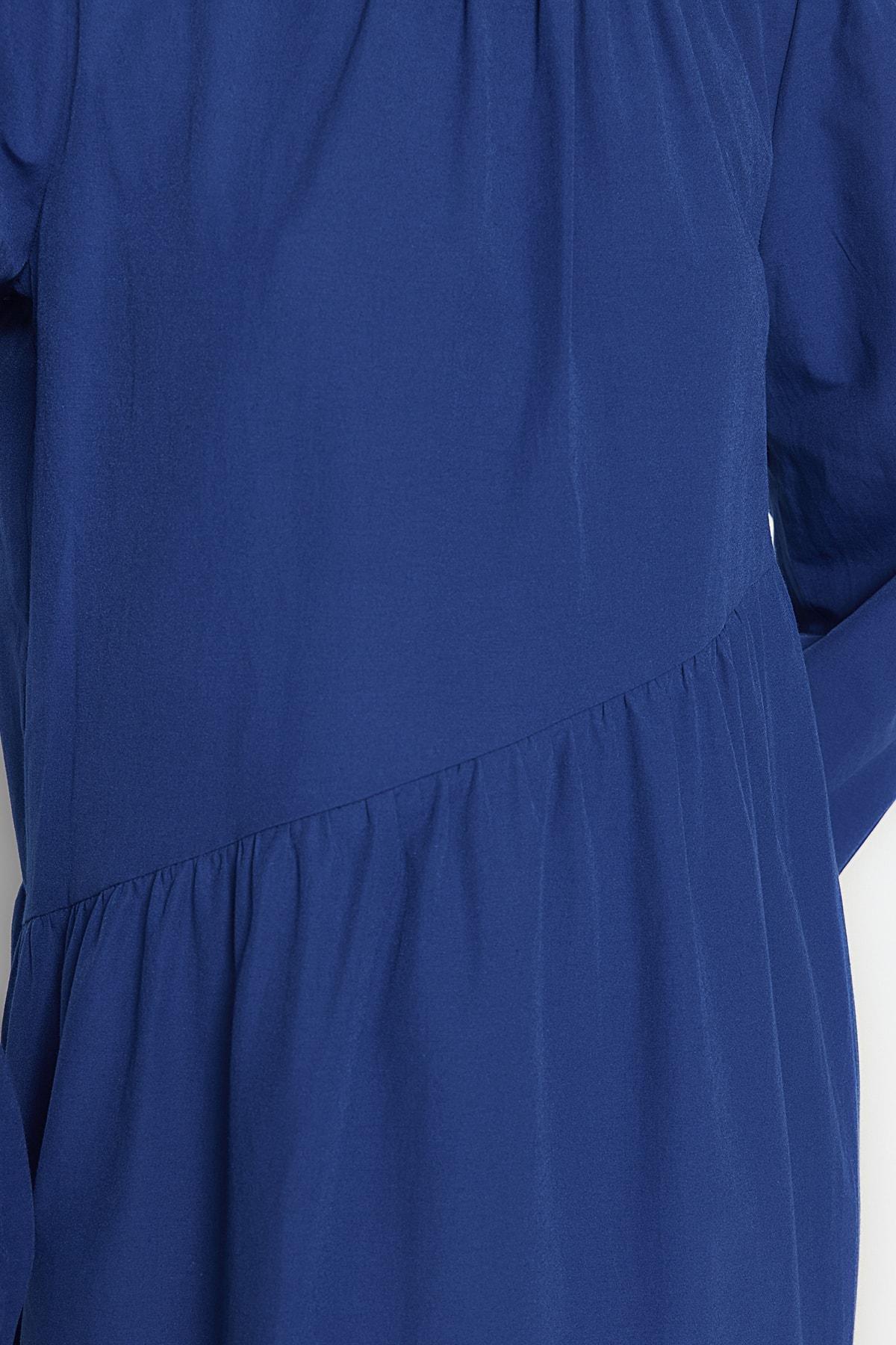 Navy Detailed Cotton Dress, , large image number 3
