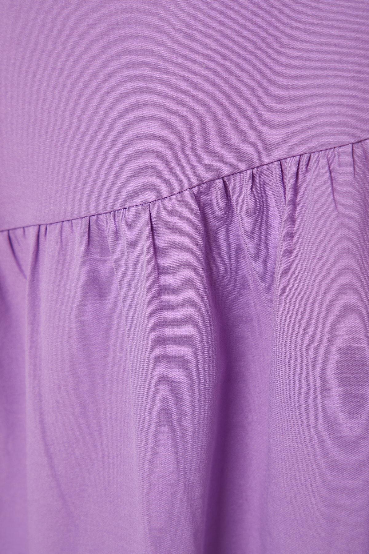 Purple Crew Neck A-Line Dress, , large image number 10