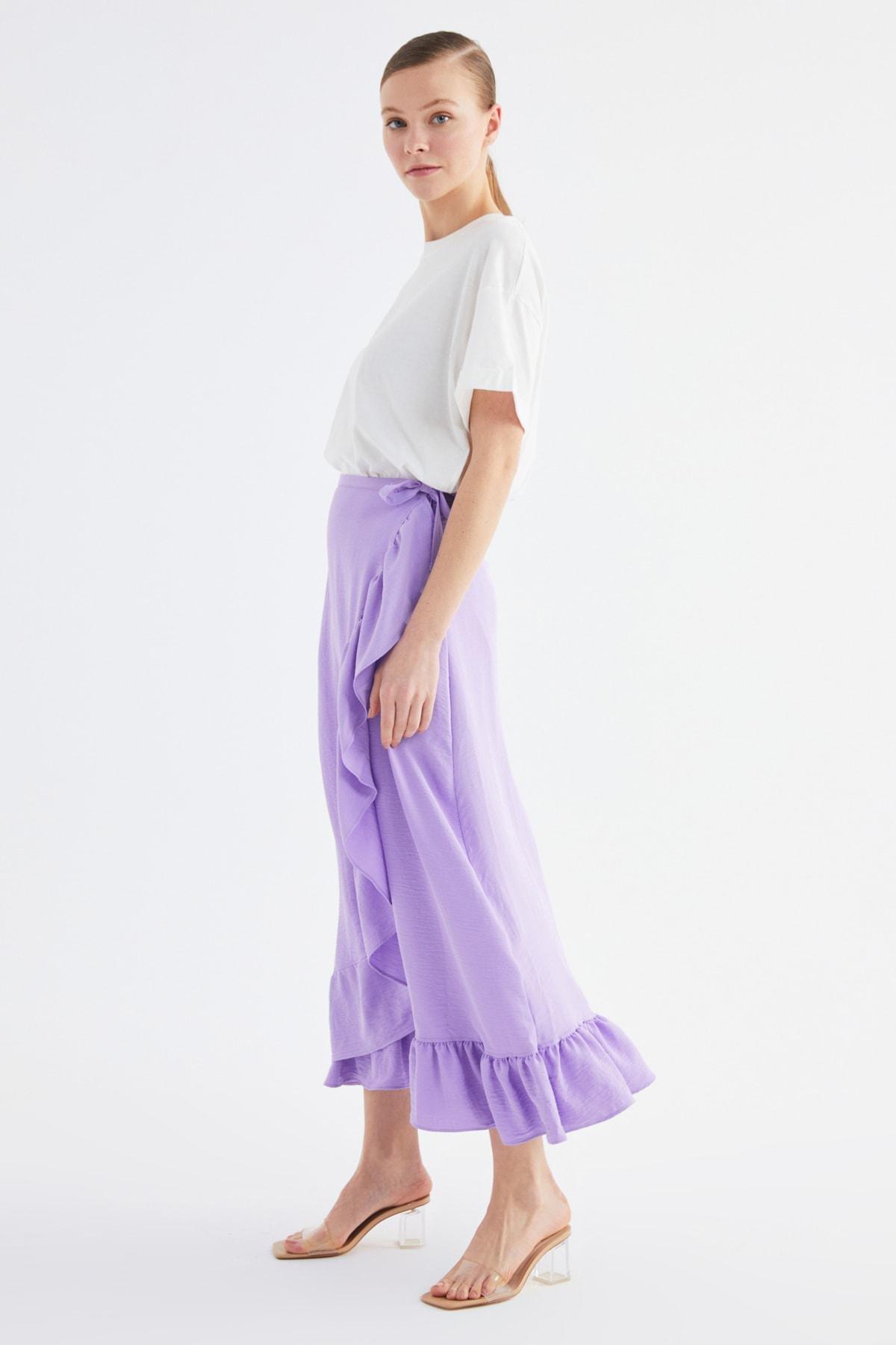 Purple Midi Mid Waist Skirt, , large image number 3