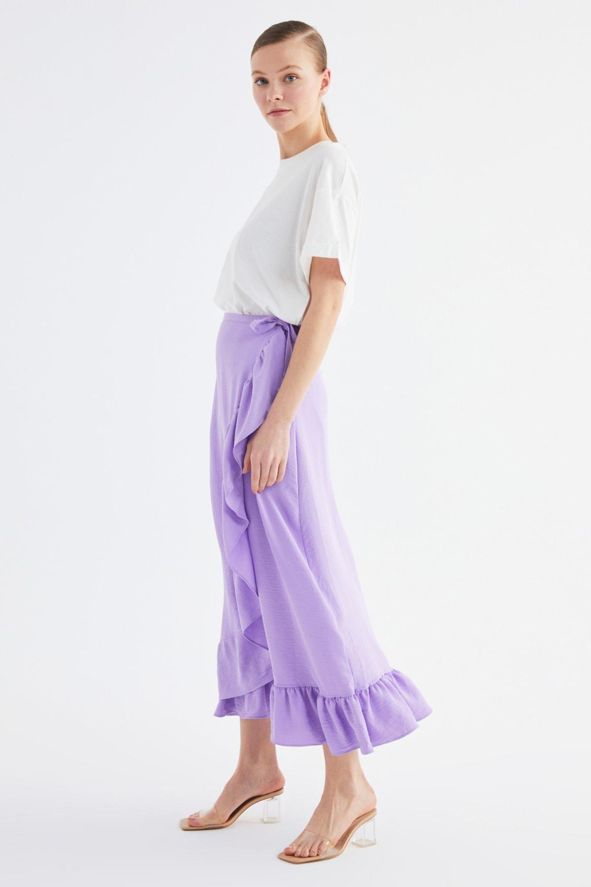 Trendyol - Purple Midi Mid Waist Skirt