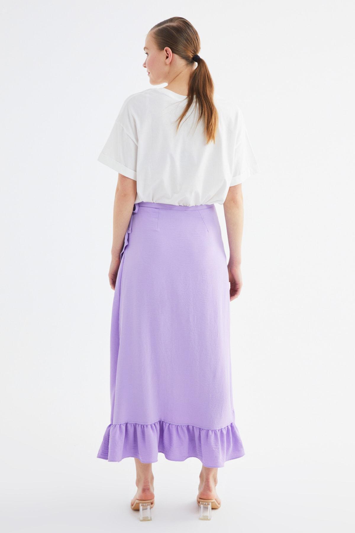 Purple Midi Mid Waist Skirt, , large image number 5