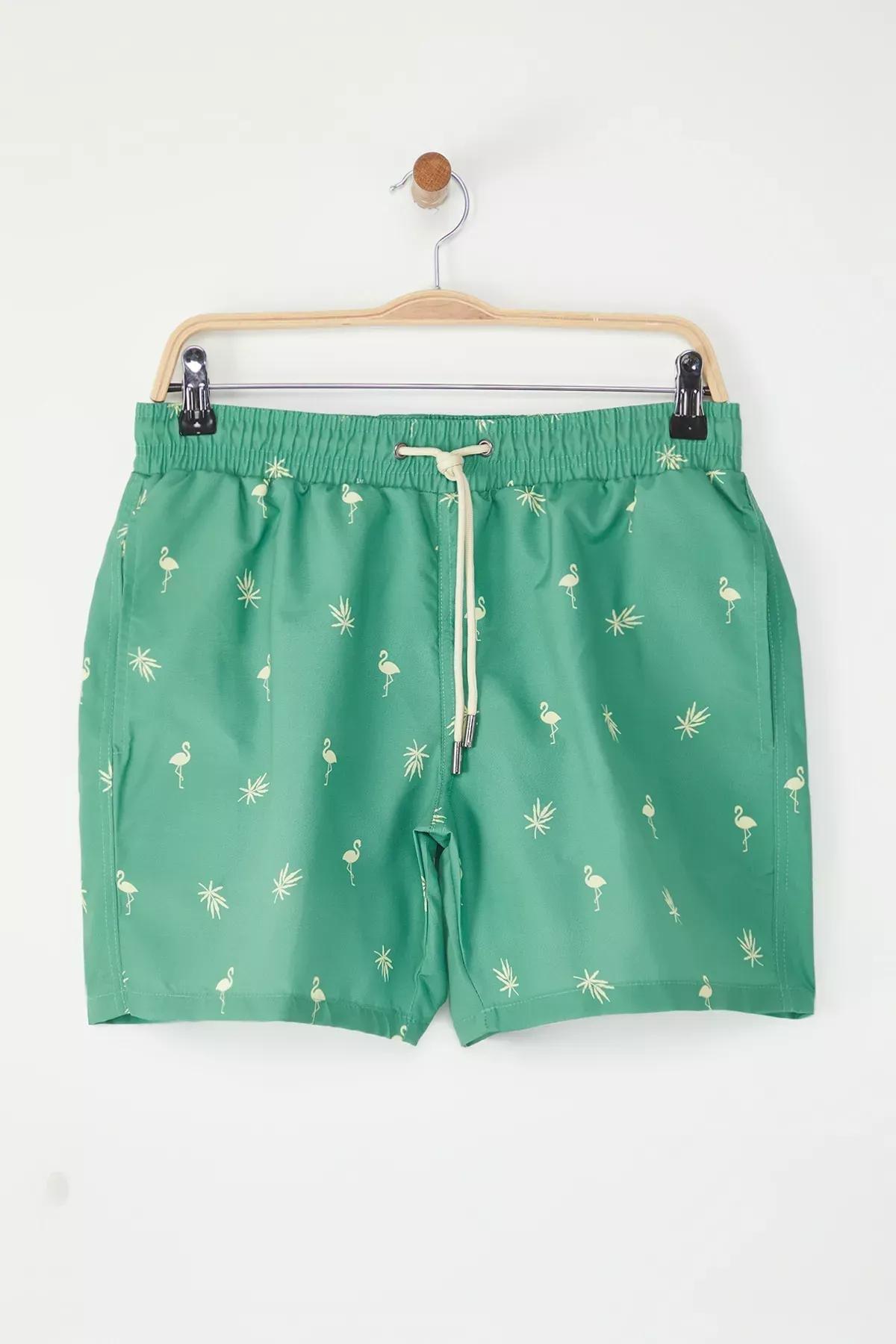 شورت سباحة بقصة عادية، أخضر, Green, medium