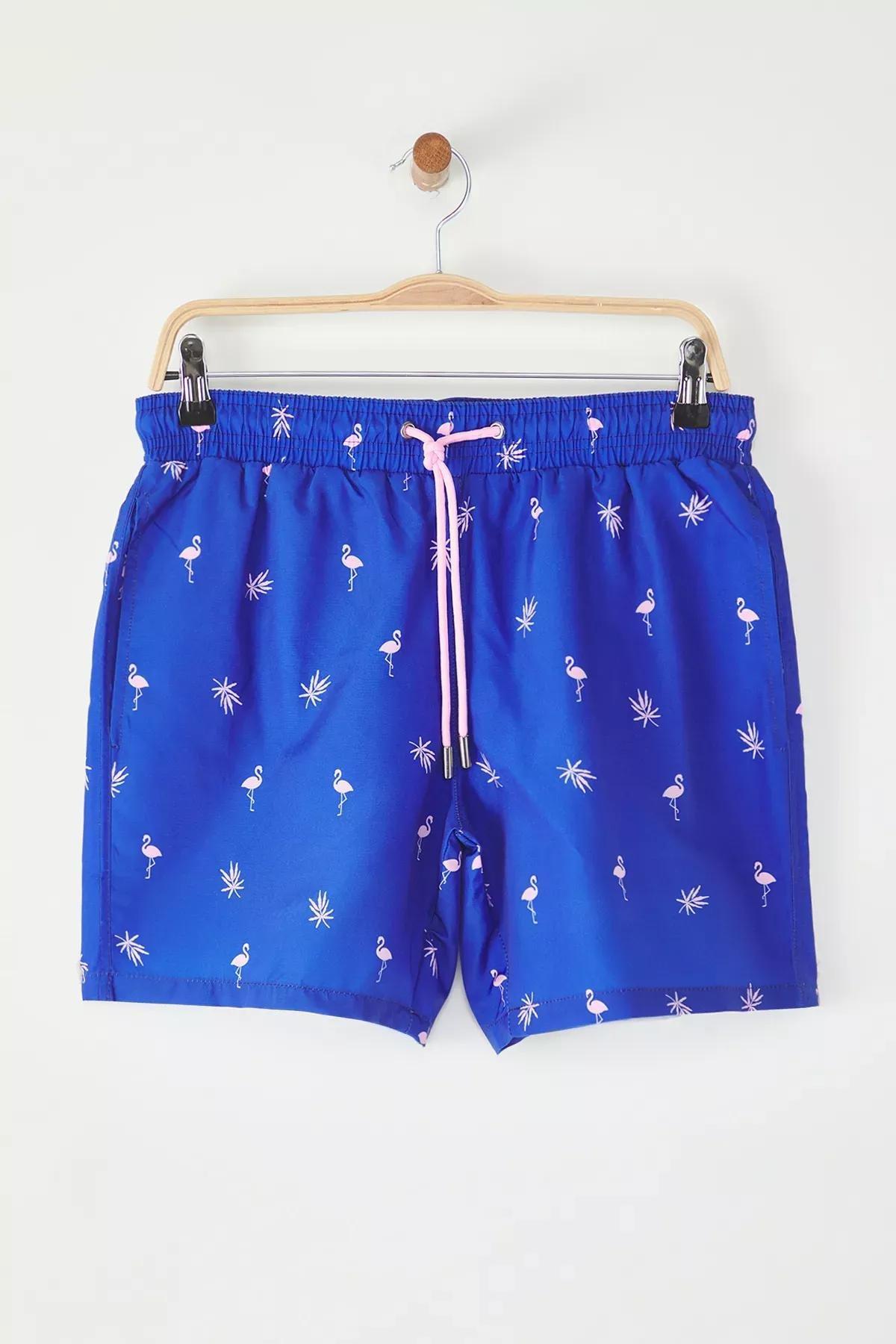 شورت سباحة قياسي بقصة عادية، أزرق, Blue, medium