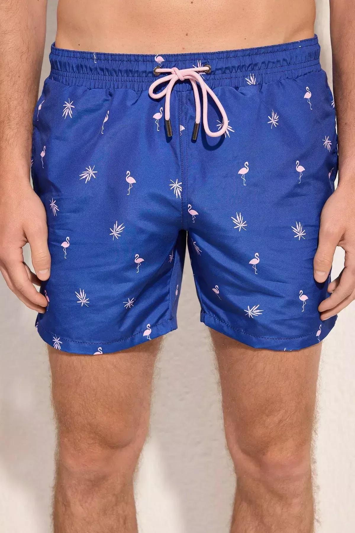 شورت سباحة قياسي بقصة عادية، أزرق, Blue, large image number 4