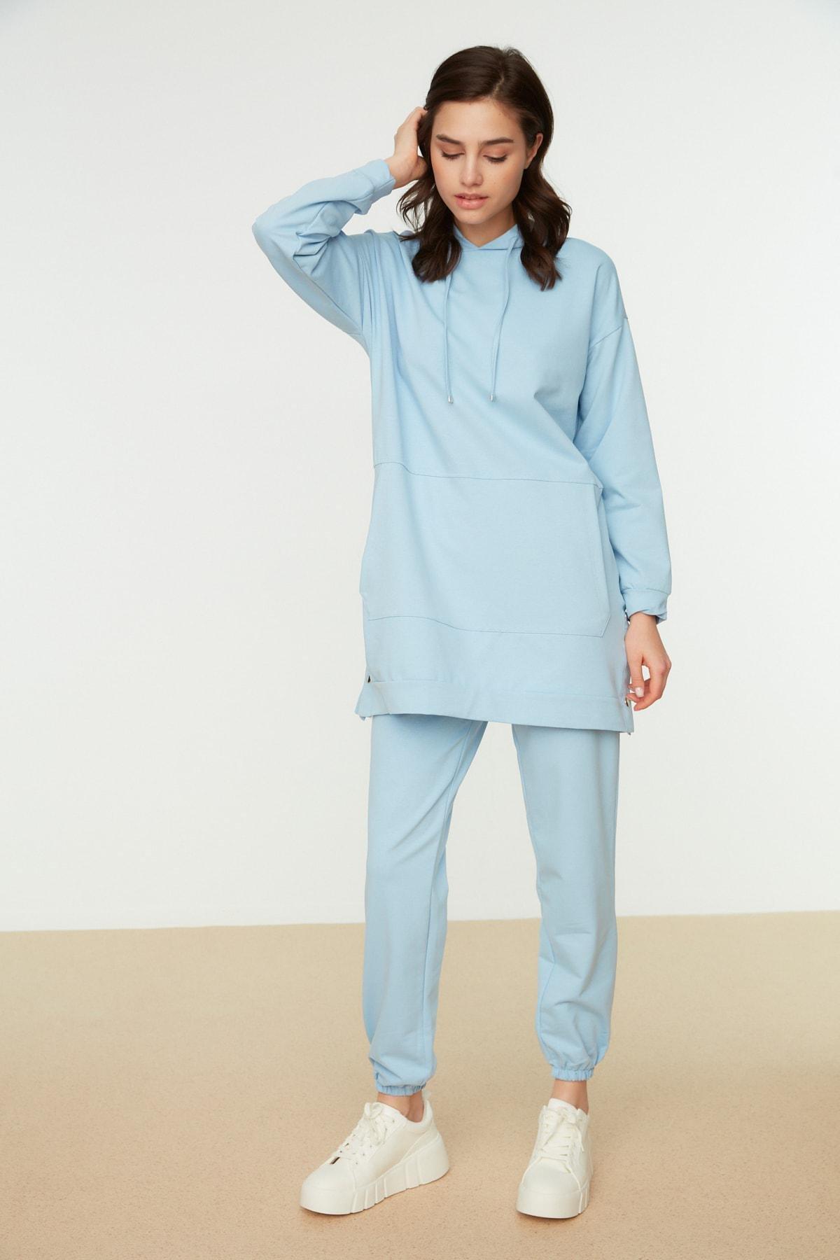 Blue Hooded Sweatsuit Set, , large image number 1