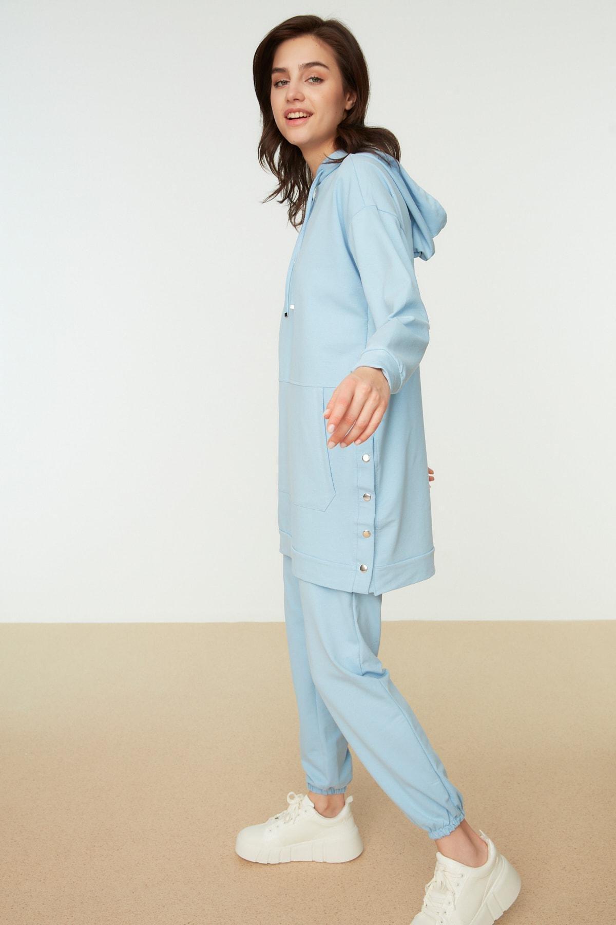 Blue Hooded Sweatsuit Set, , large image number 4