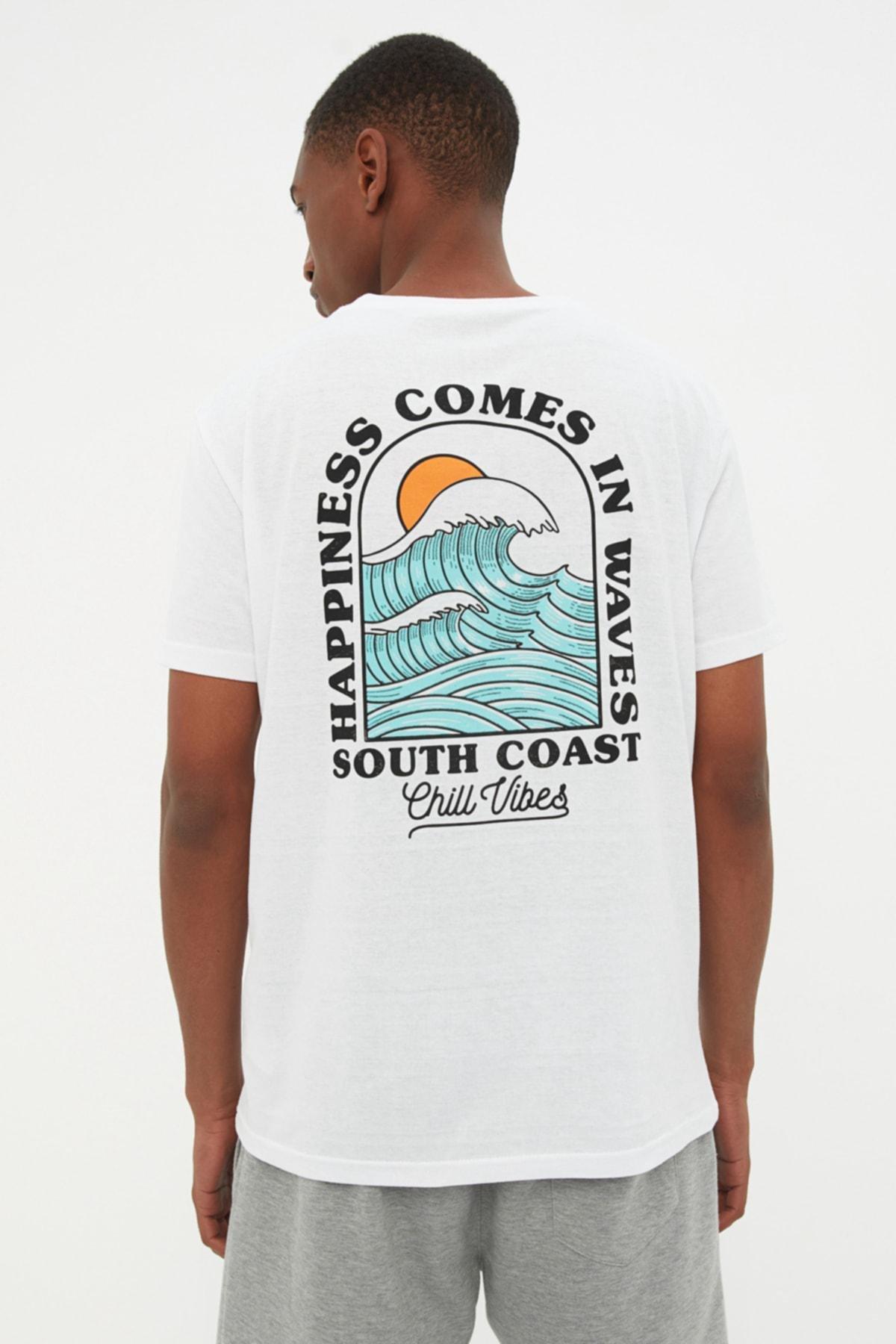 White Regular Crew Neck Tshirt, , large image number 0