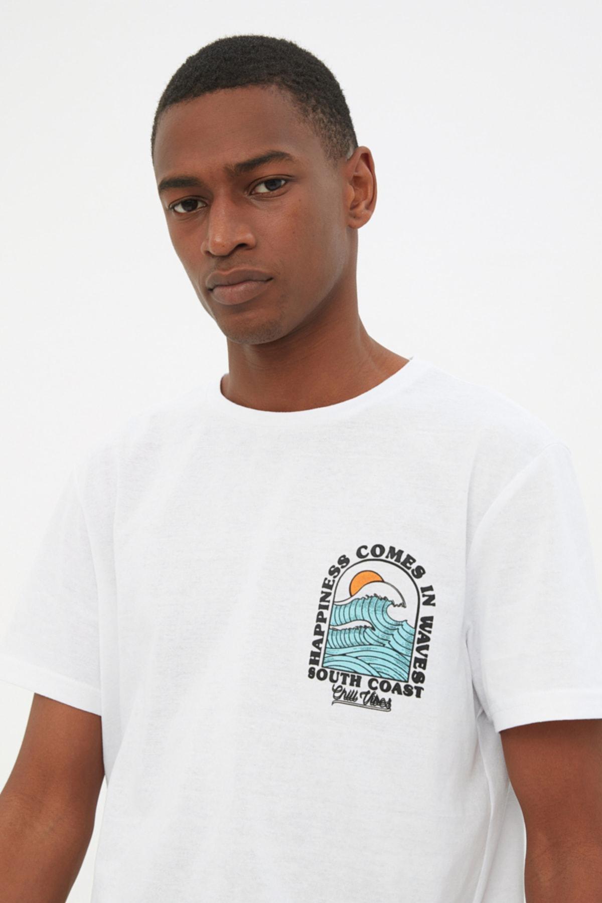 White Regular Crew Neck Tshirt, , large image number 2