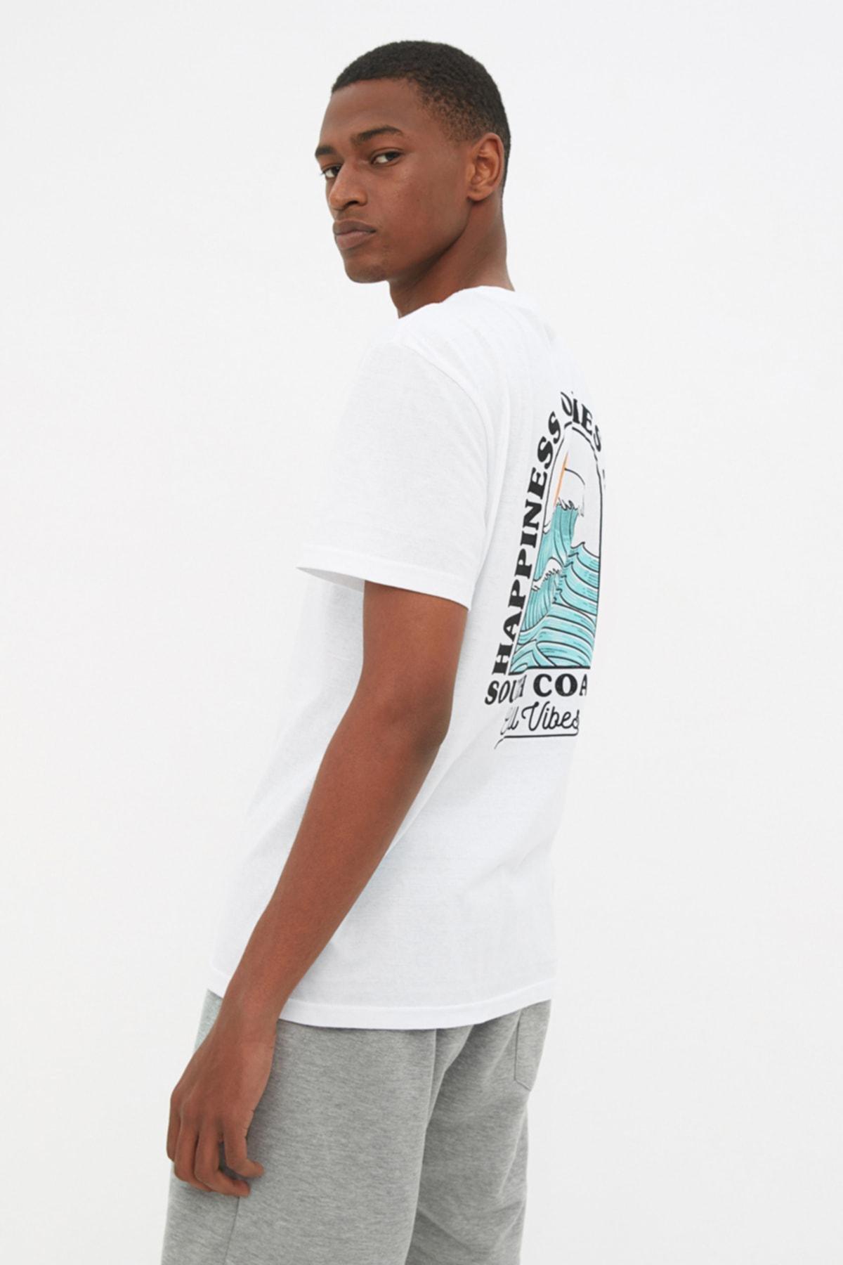White Regular Crew Neck Tshirt, , large image number 4