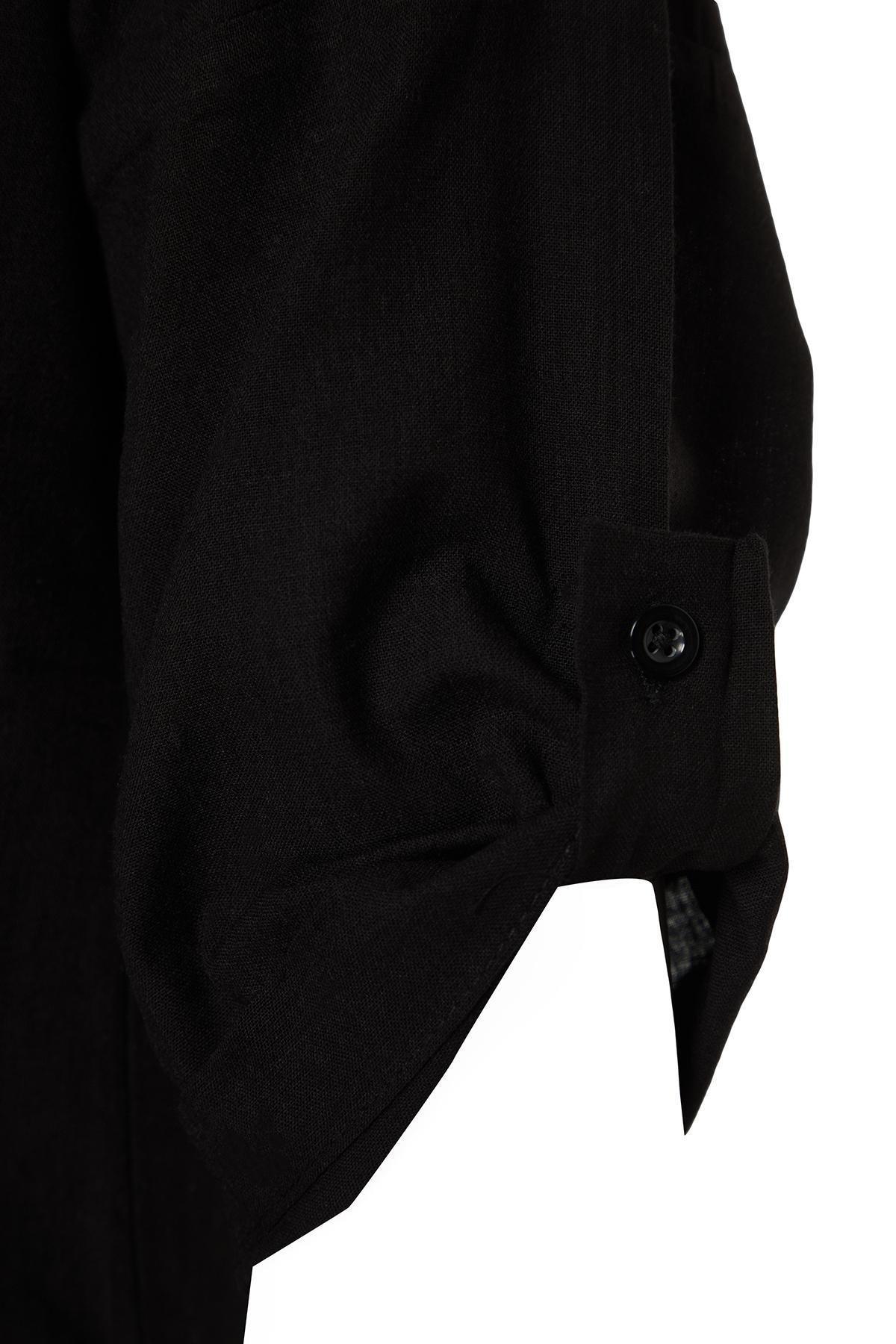 Black Woven Mini Dress, , large image number 5