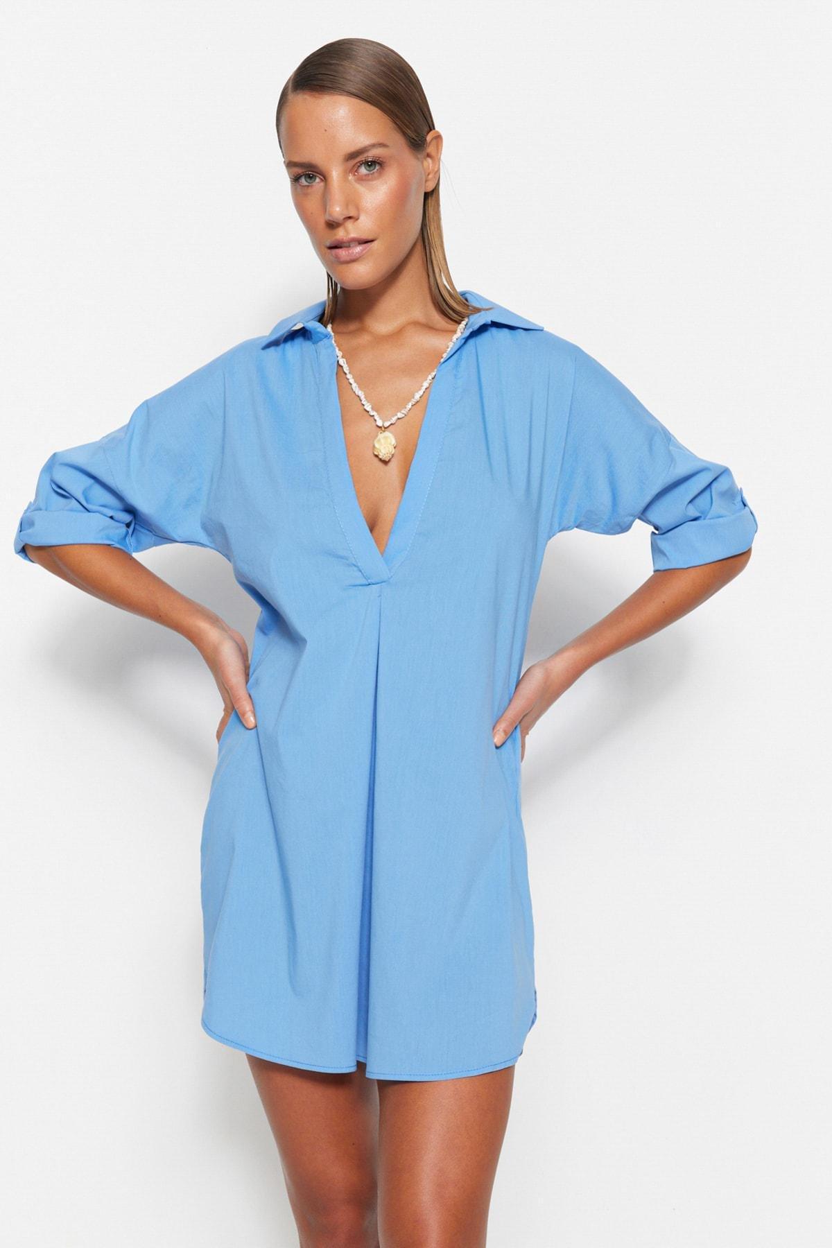 Blue Relaxed Dress, , large image number 3