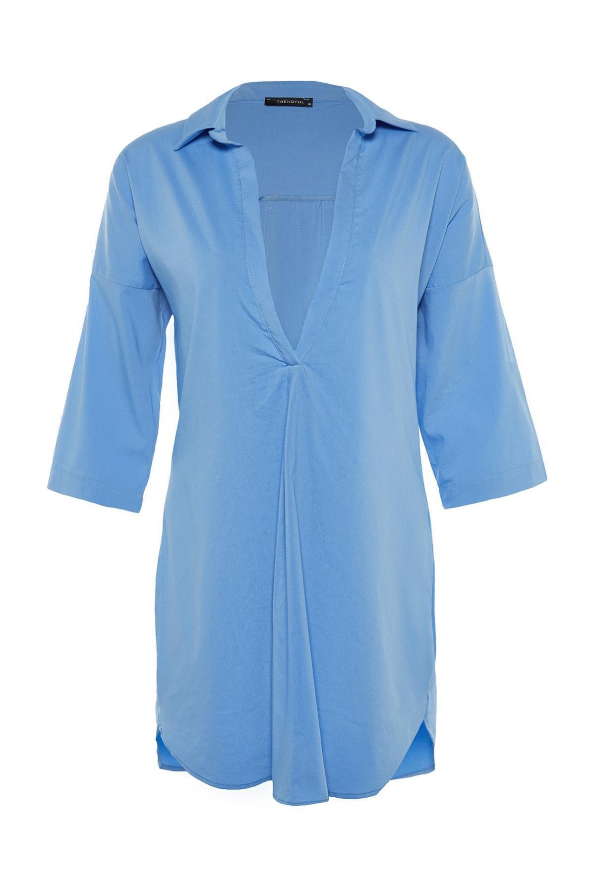 Blue Relaxed Dress, , large image number 6
