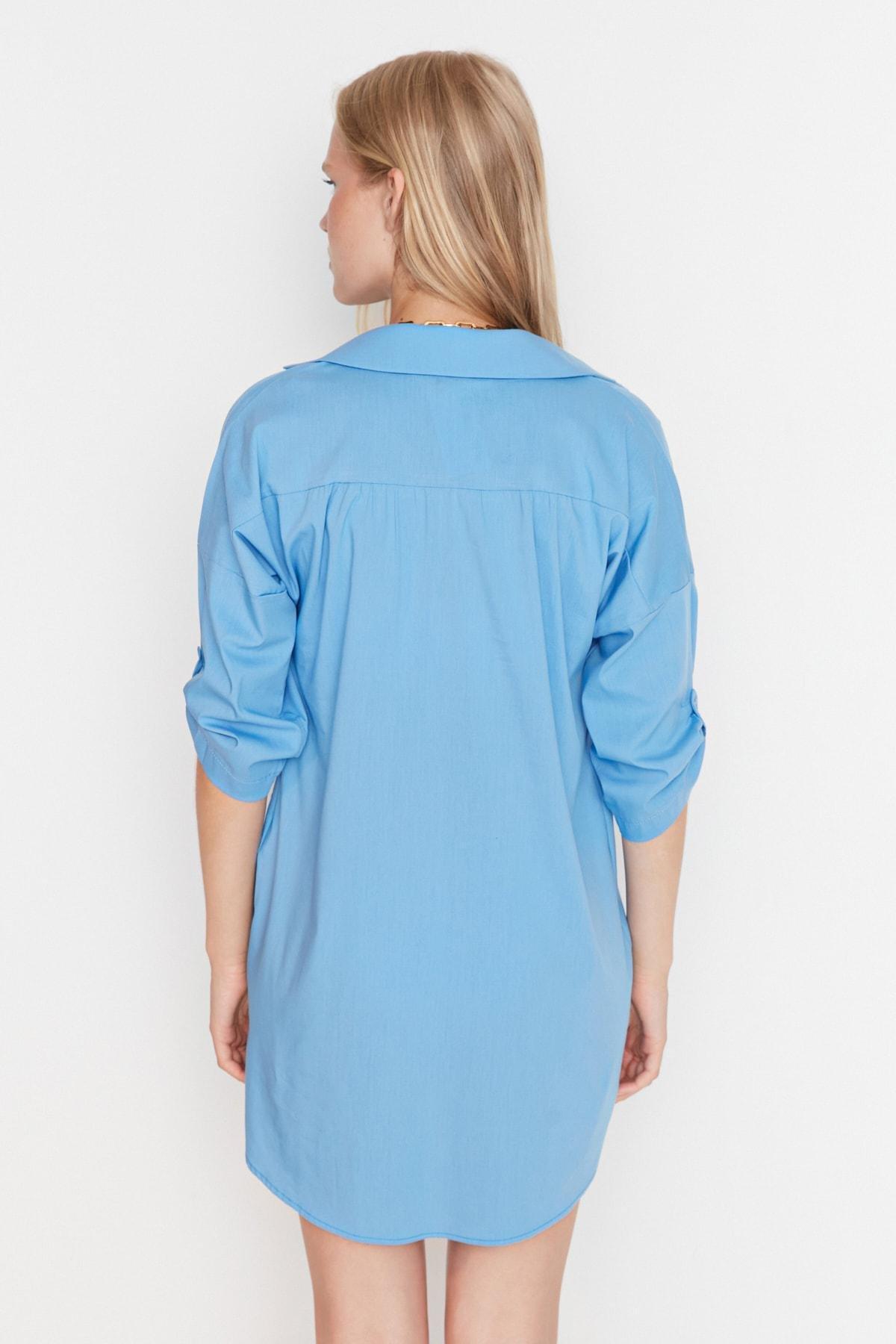 Blue Relaxed Dress, , large image number 7