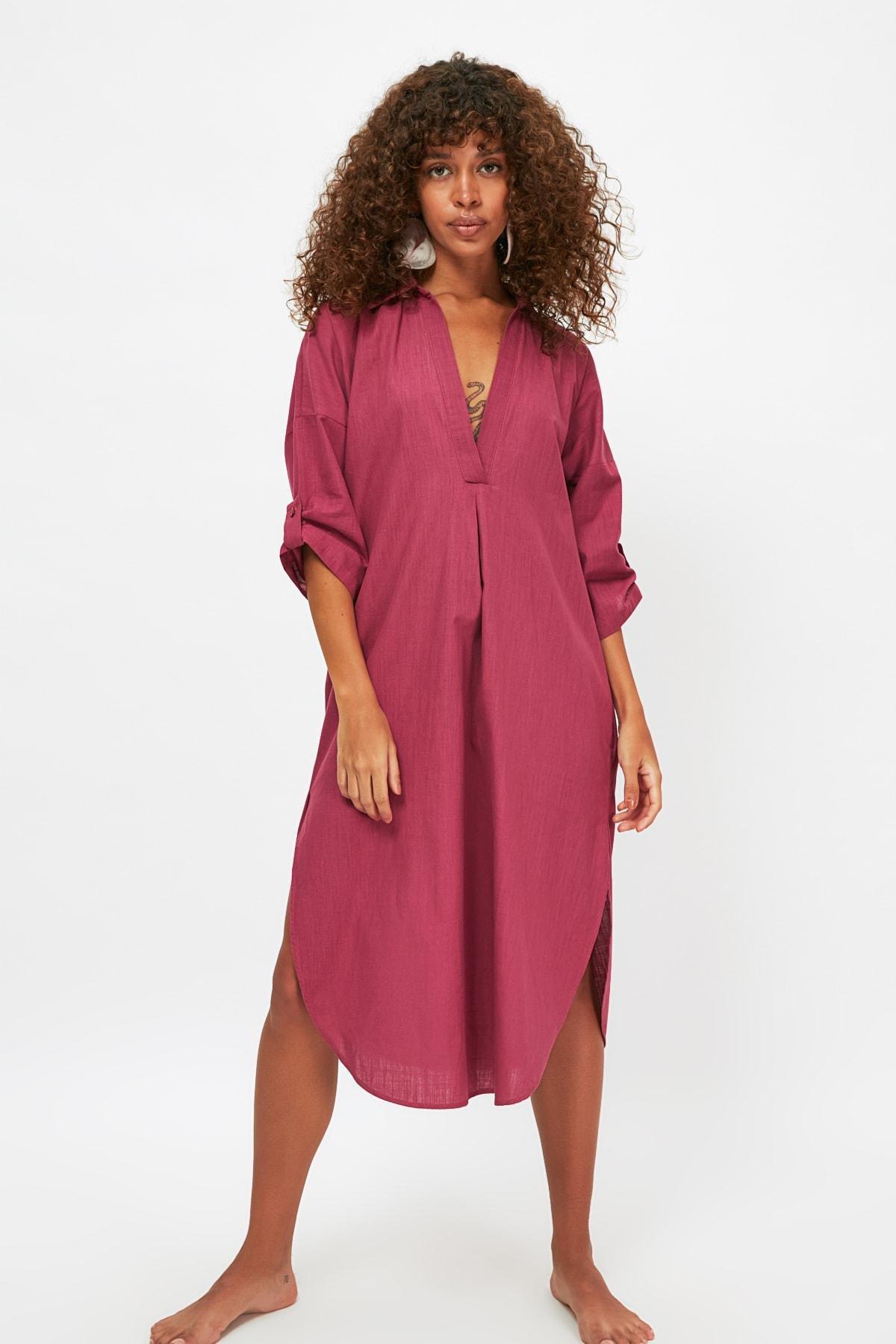 Pink Relaxed Midi Dress, , large image number 0