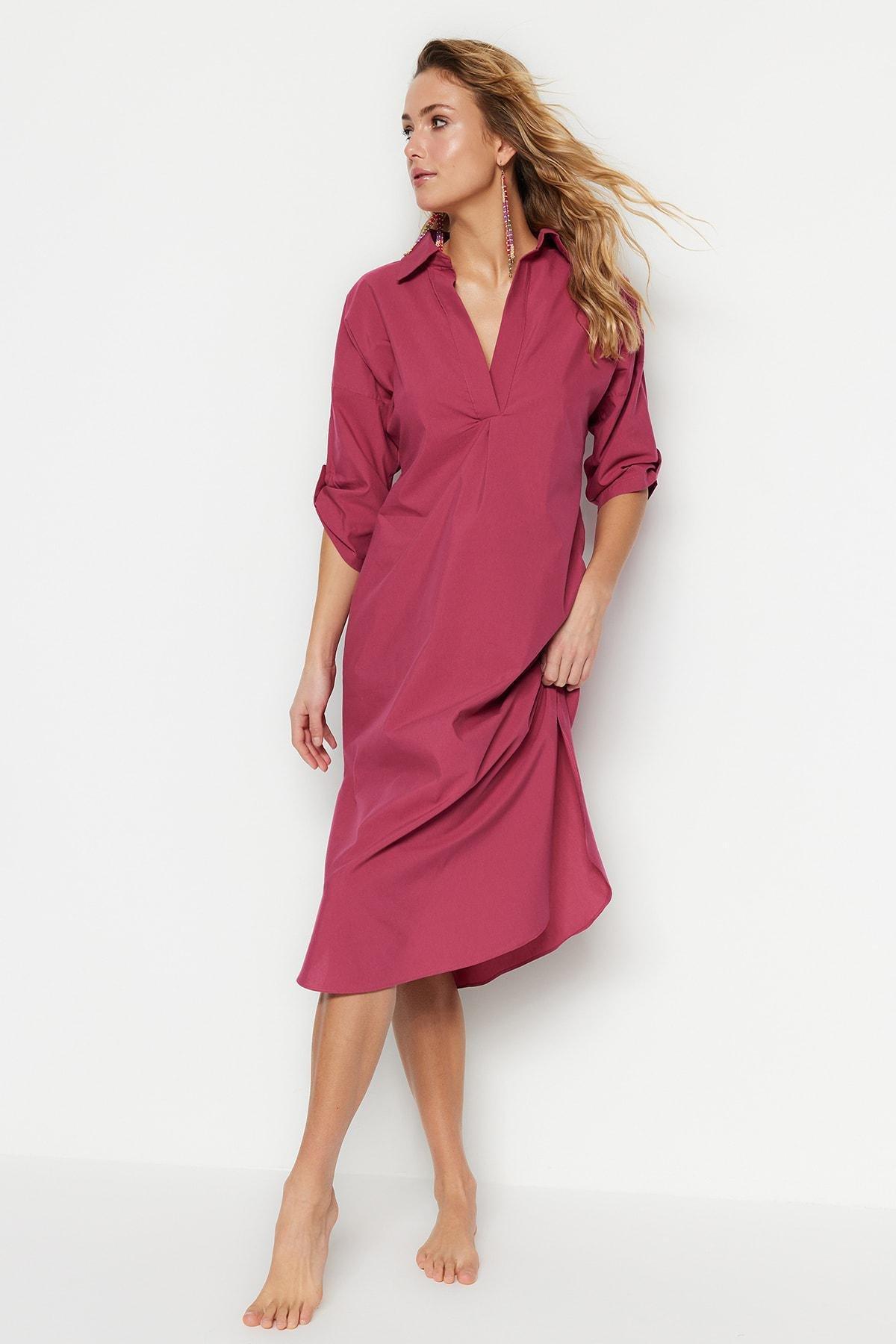 Pink Relaxed Midi Dress, , large image number 1