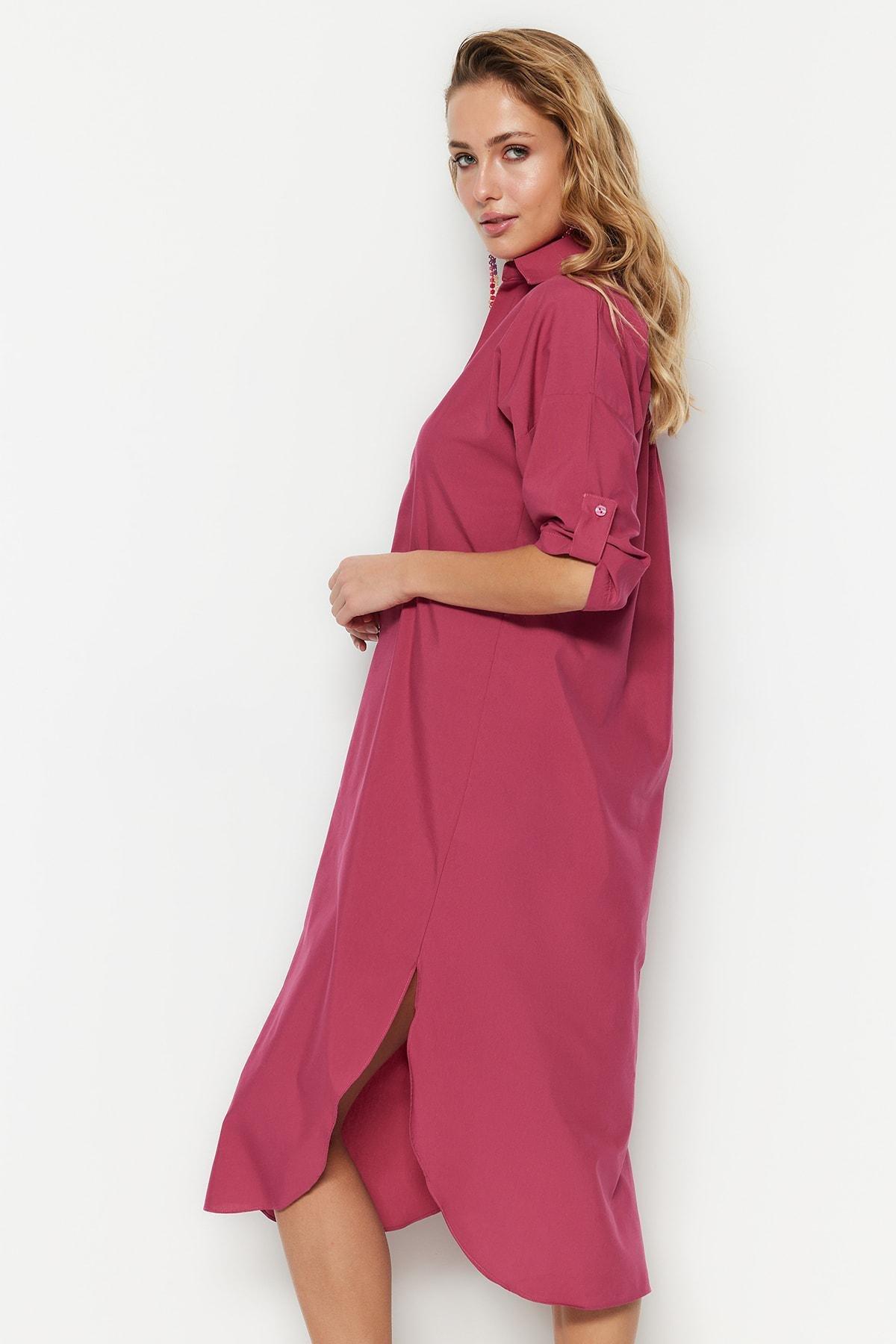 Pink Relaxed Midi Dress, , large image number 3