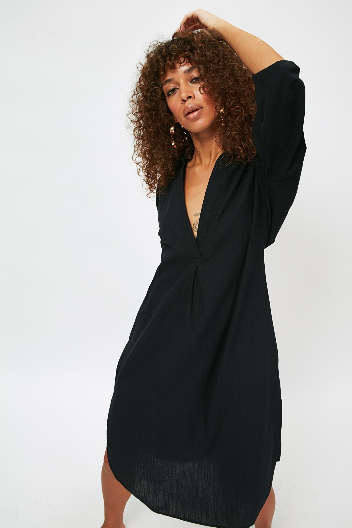 Black Midi Dress, , large image number 6