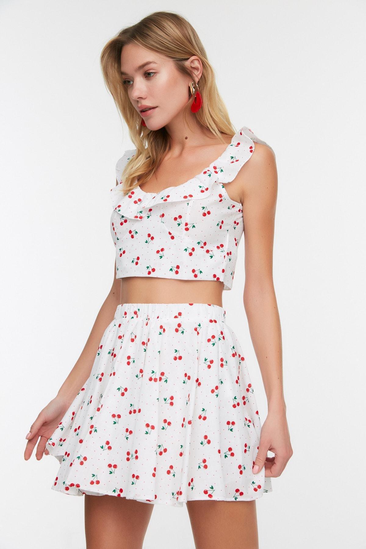 White Printed Fitted Co-Ord Set, , large image number 2