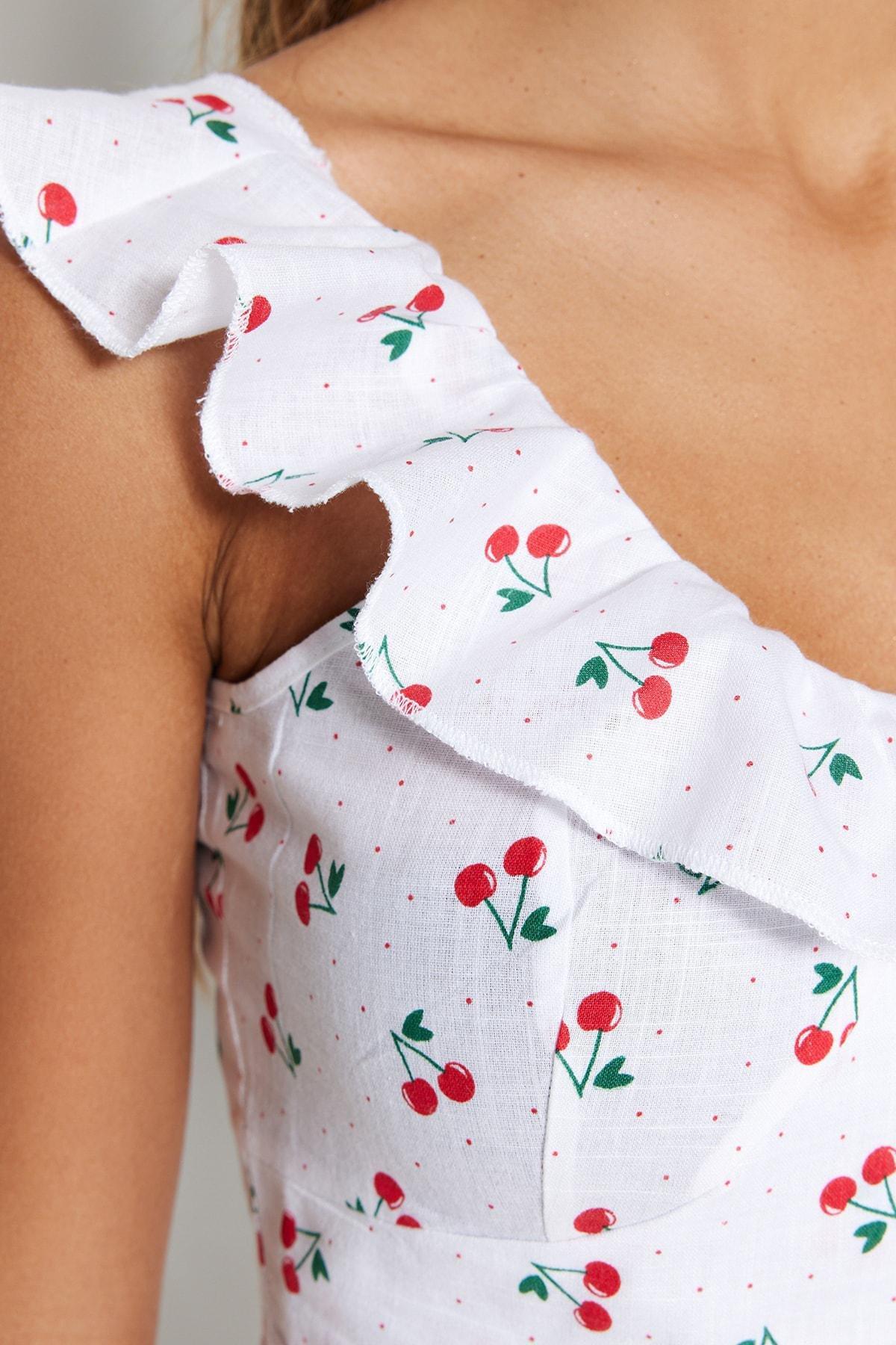 White Printed Fitted Co-Ord Set, , large image number 5