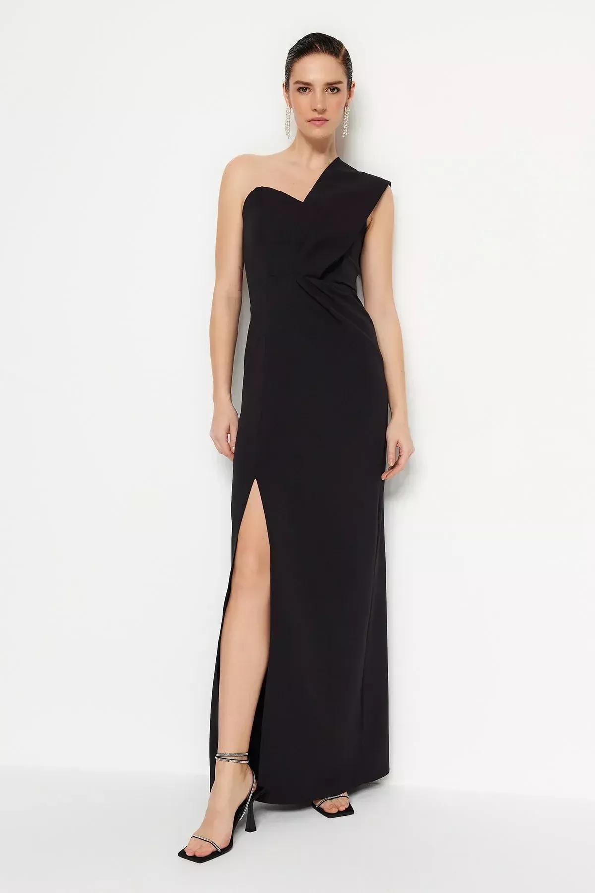 Black Shift Maxi Occasionwear Dress, , large image number 0