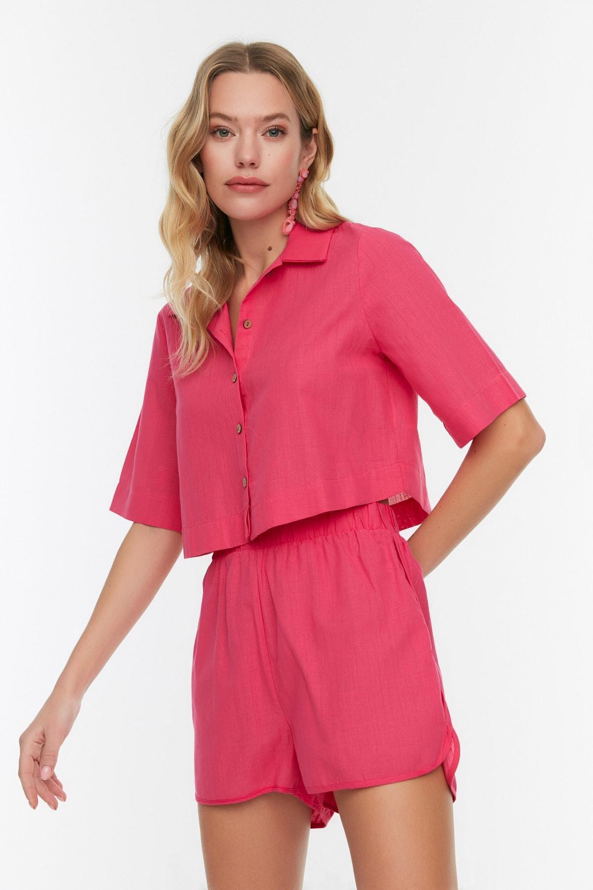 Pink Regular Mid Waist Co-Ord Set, , large image number 0