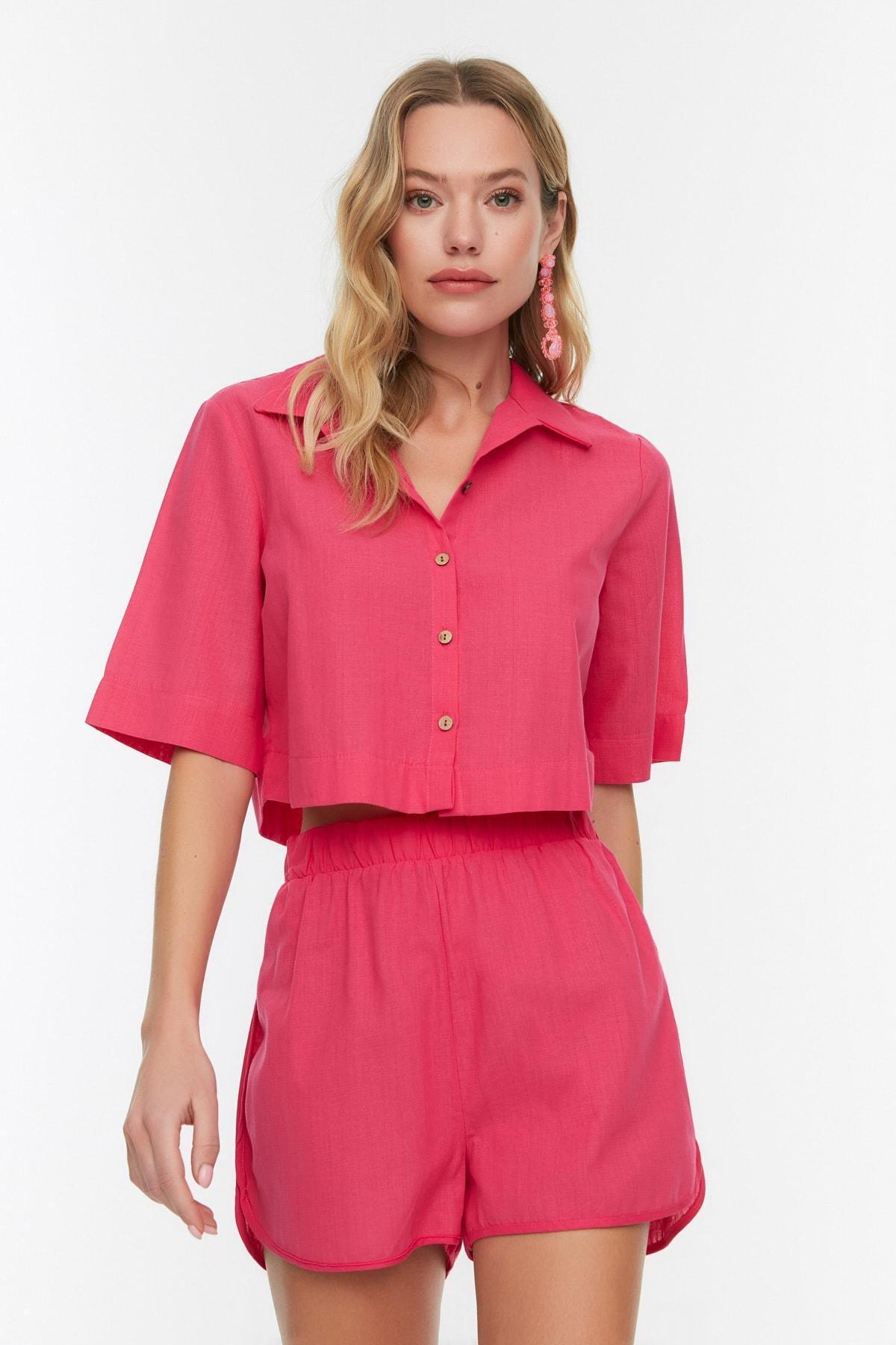 Pink Regular Mid Waist Co-Ord Set, , large image number 1