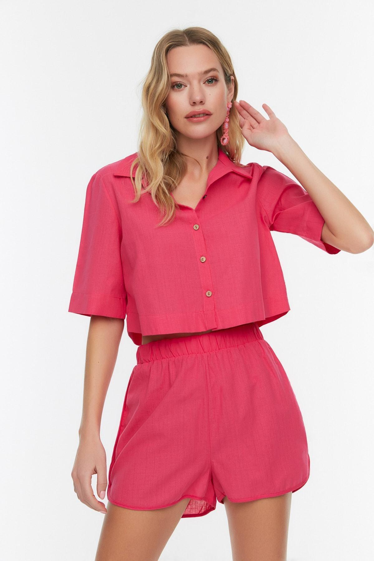 Pink Regular Mid Waist Co-Ord Set, , large image number 2