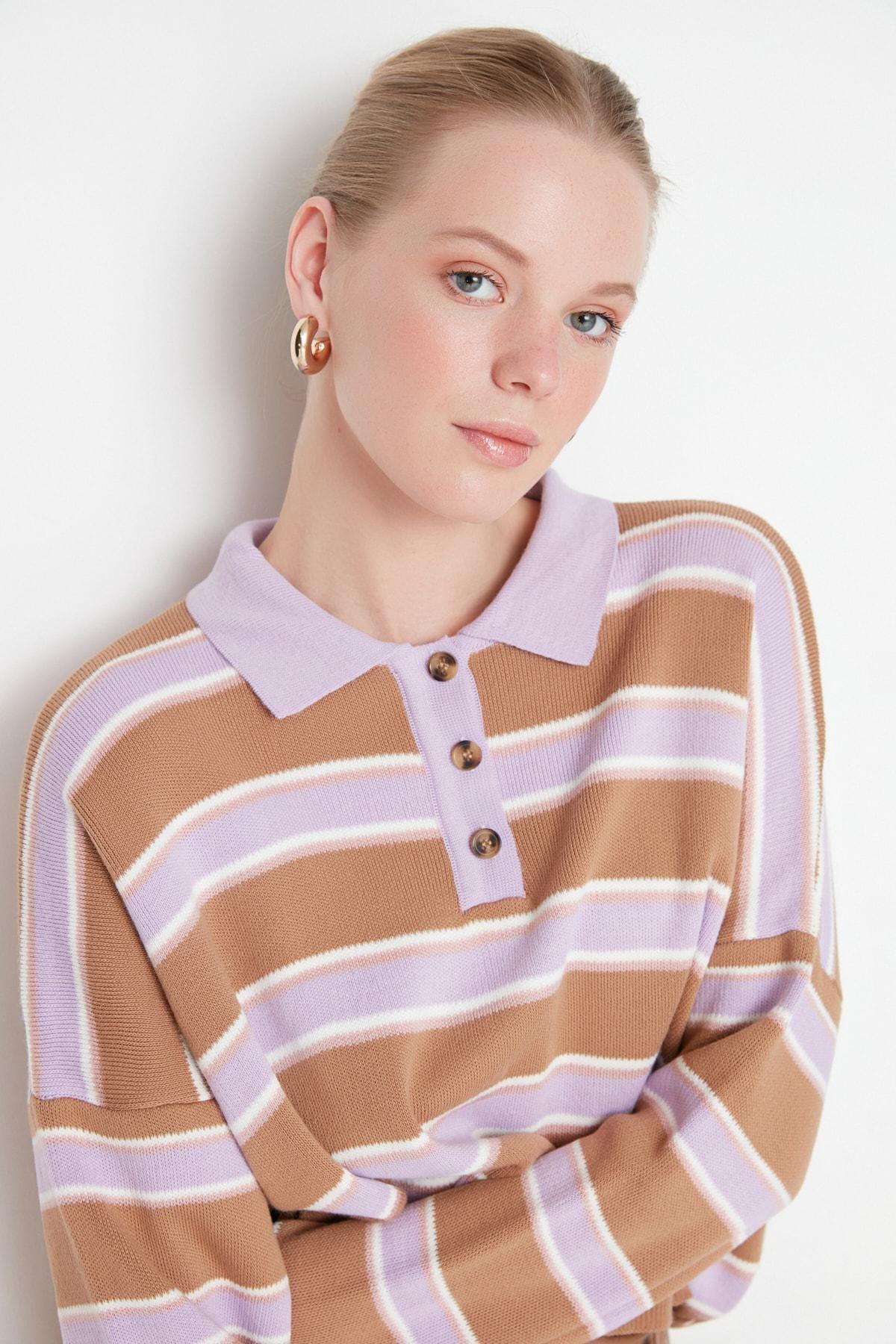 Multicolour Striped Sweater, , large image number 1